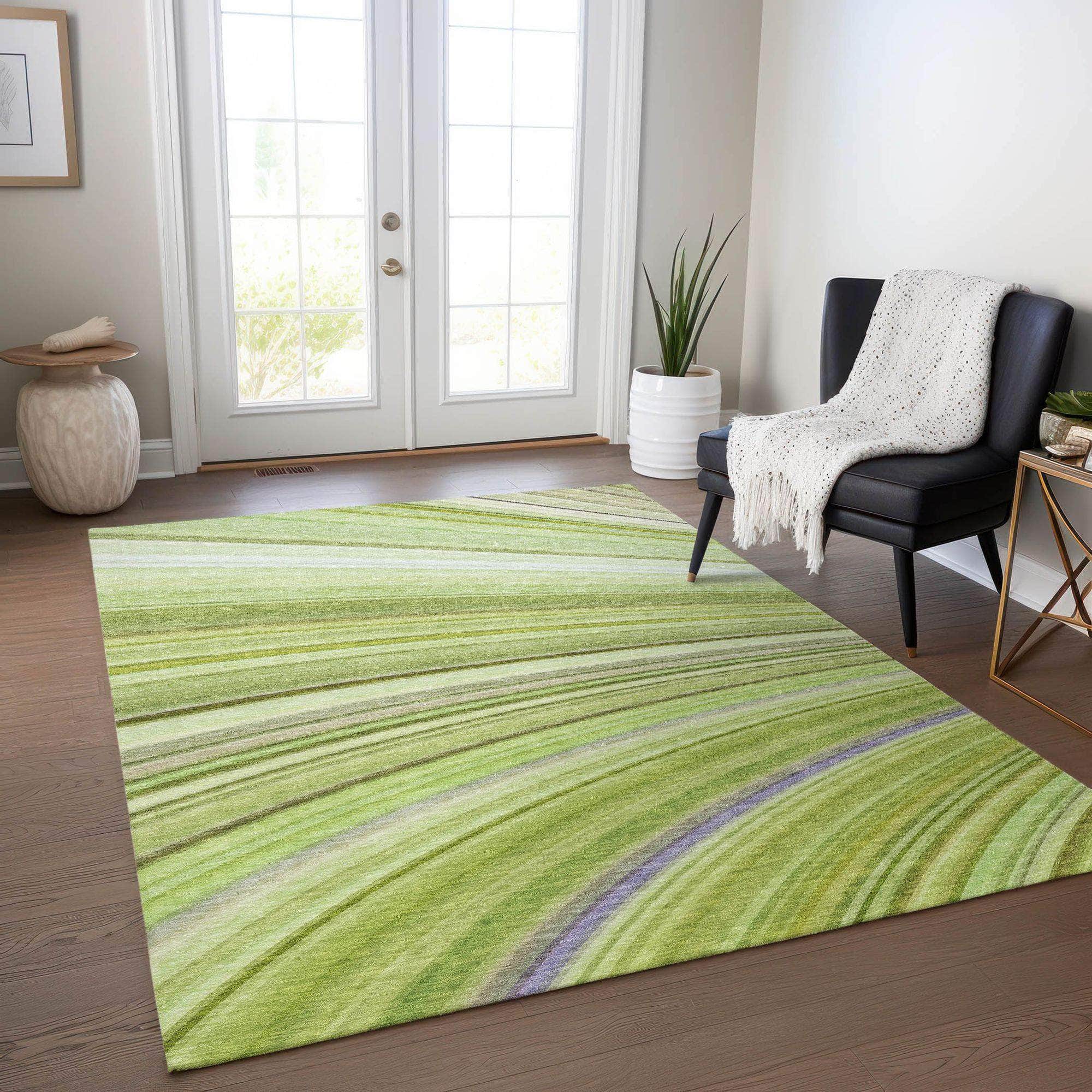 Machine Made ACN585 Aloe Green Rugs