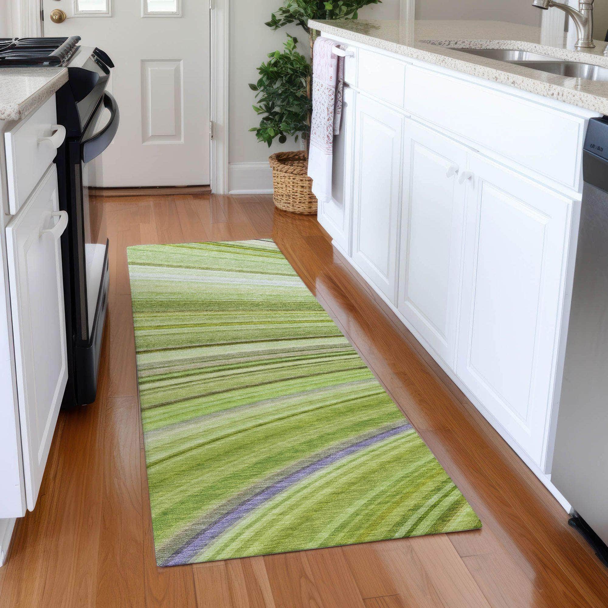 Machine Made ACN585 Aloe Green Rugs