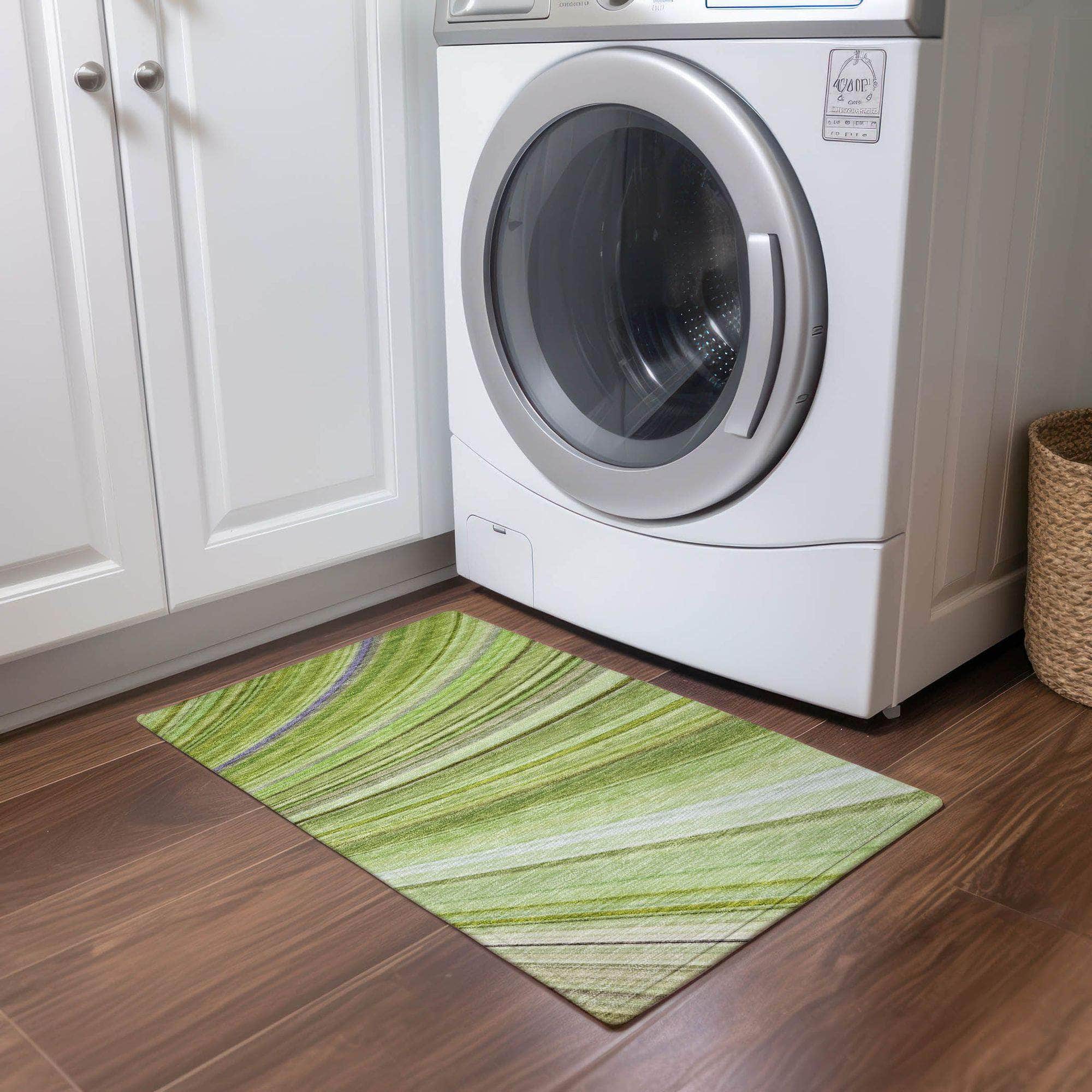 Machine Made ACN585 Aloe Green Rugs