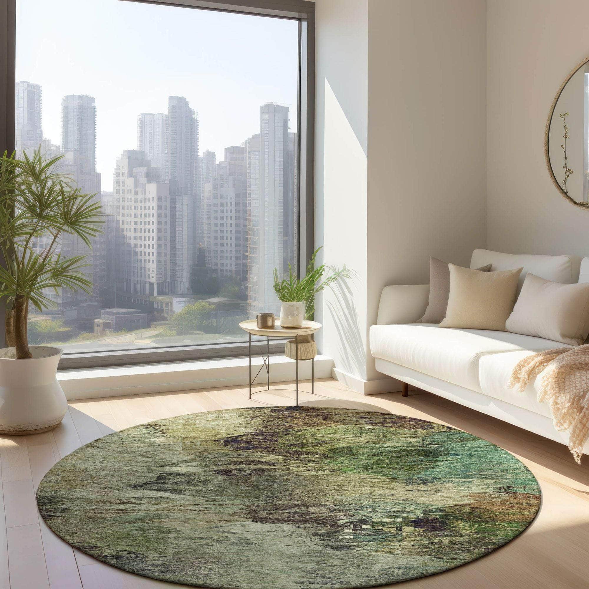 Machine Made ACN592 Beige Brown Rugs