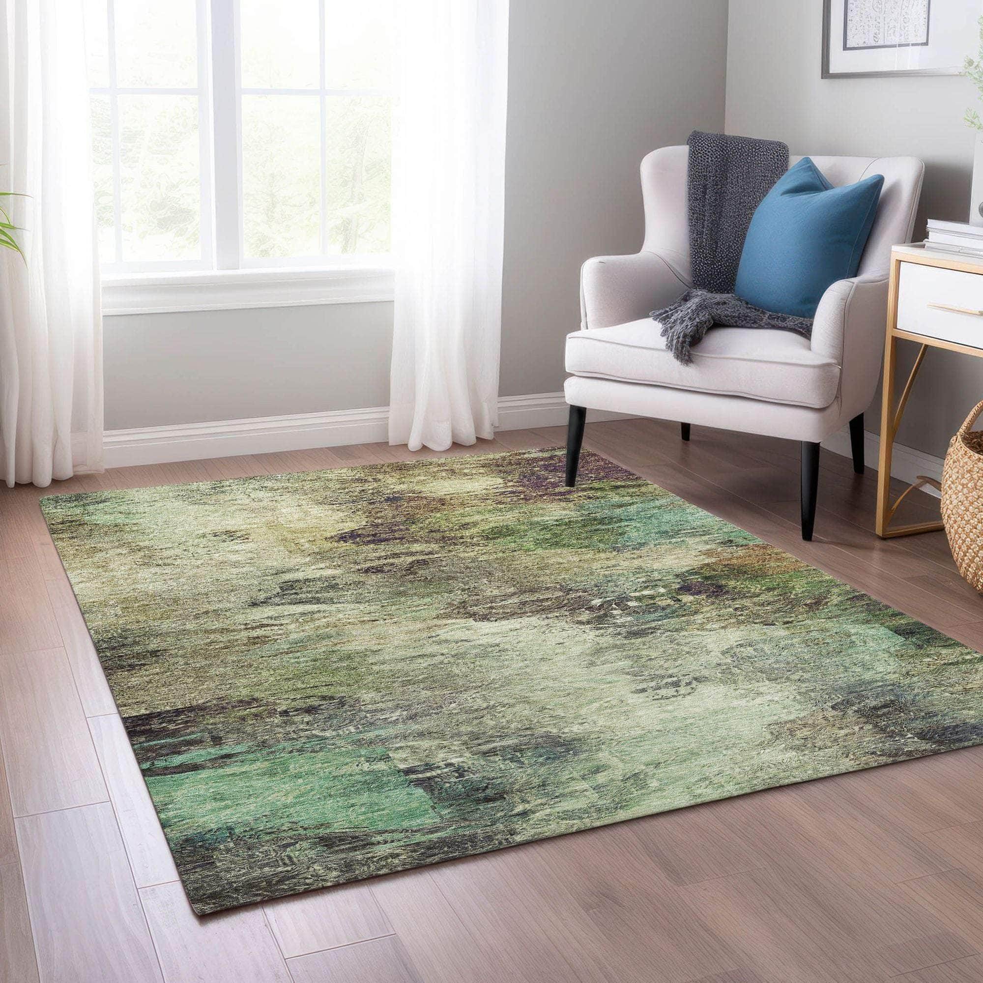 Machine Made ACN592 Beige Brown Rugs