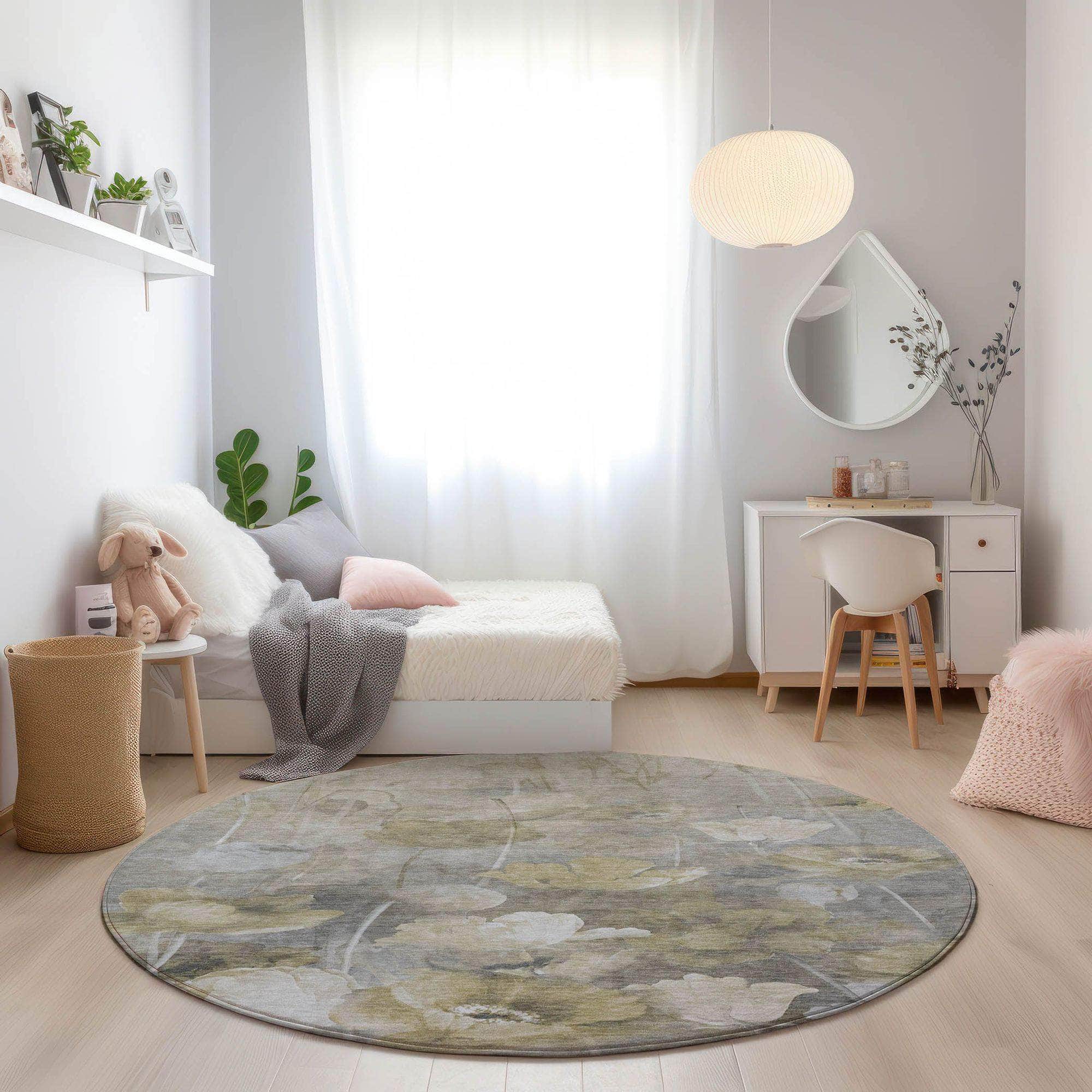 Machine Made ACN613 Beige Brown Rugs