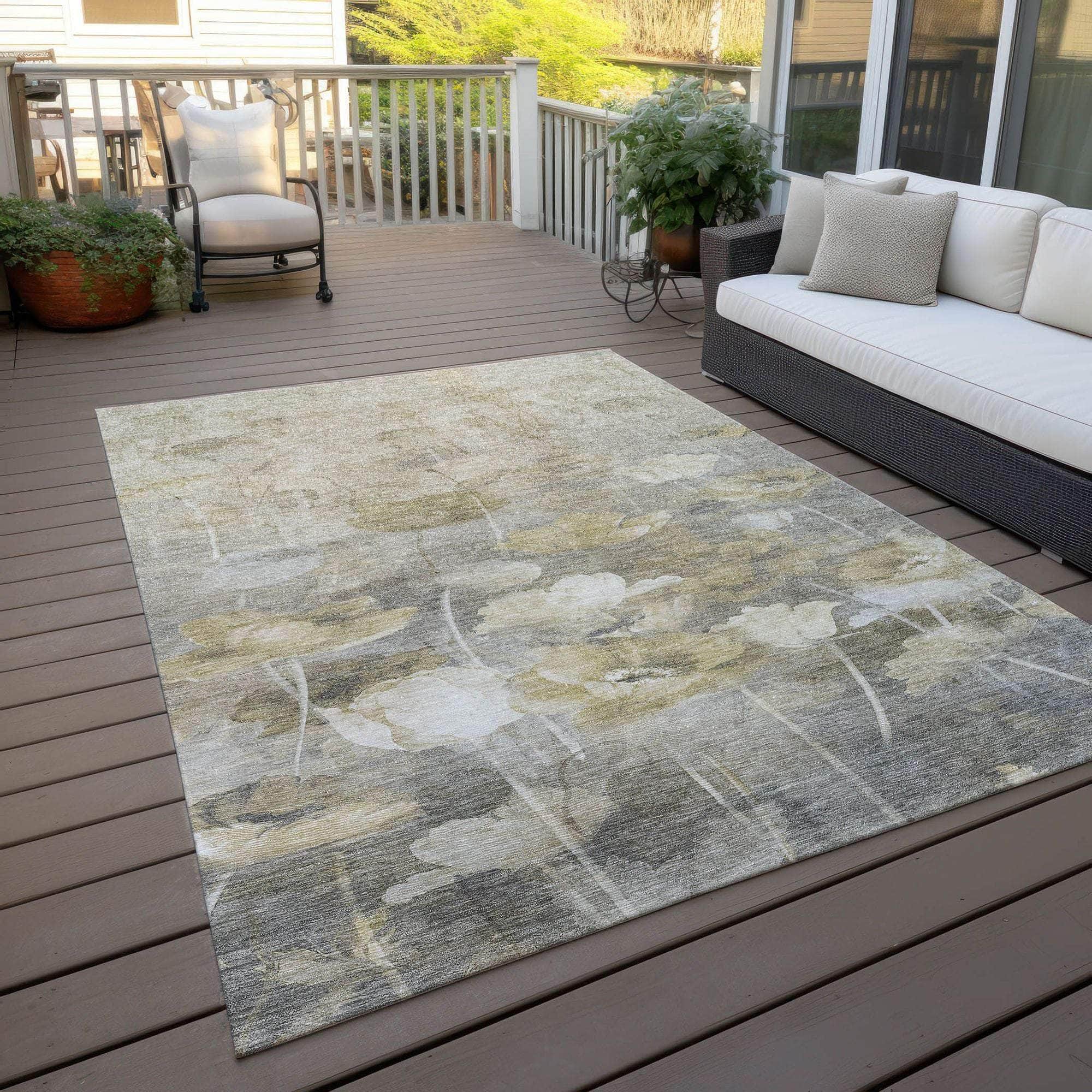 Machine Made ACN613 Beige Brown Rugs