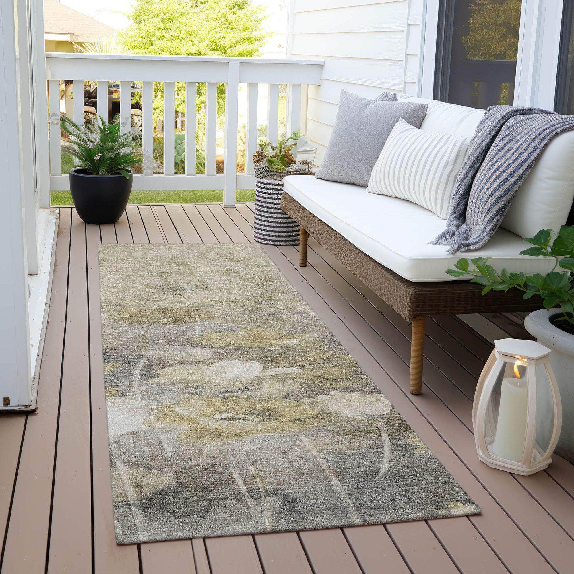 Machine Made ACN613 Beige Brown Rugs