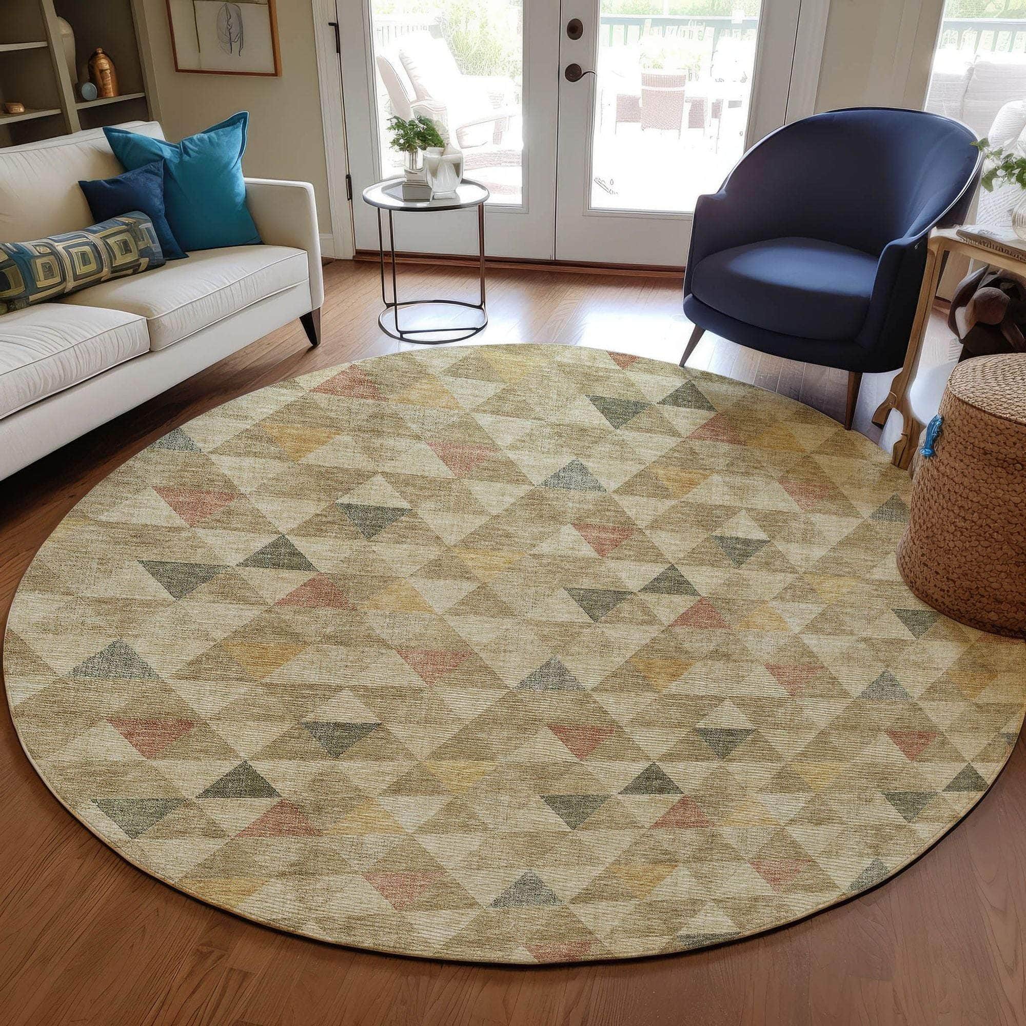 Machine Made ACN612 Beige Brown Rugs