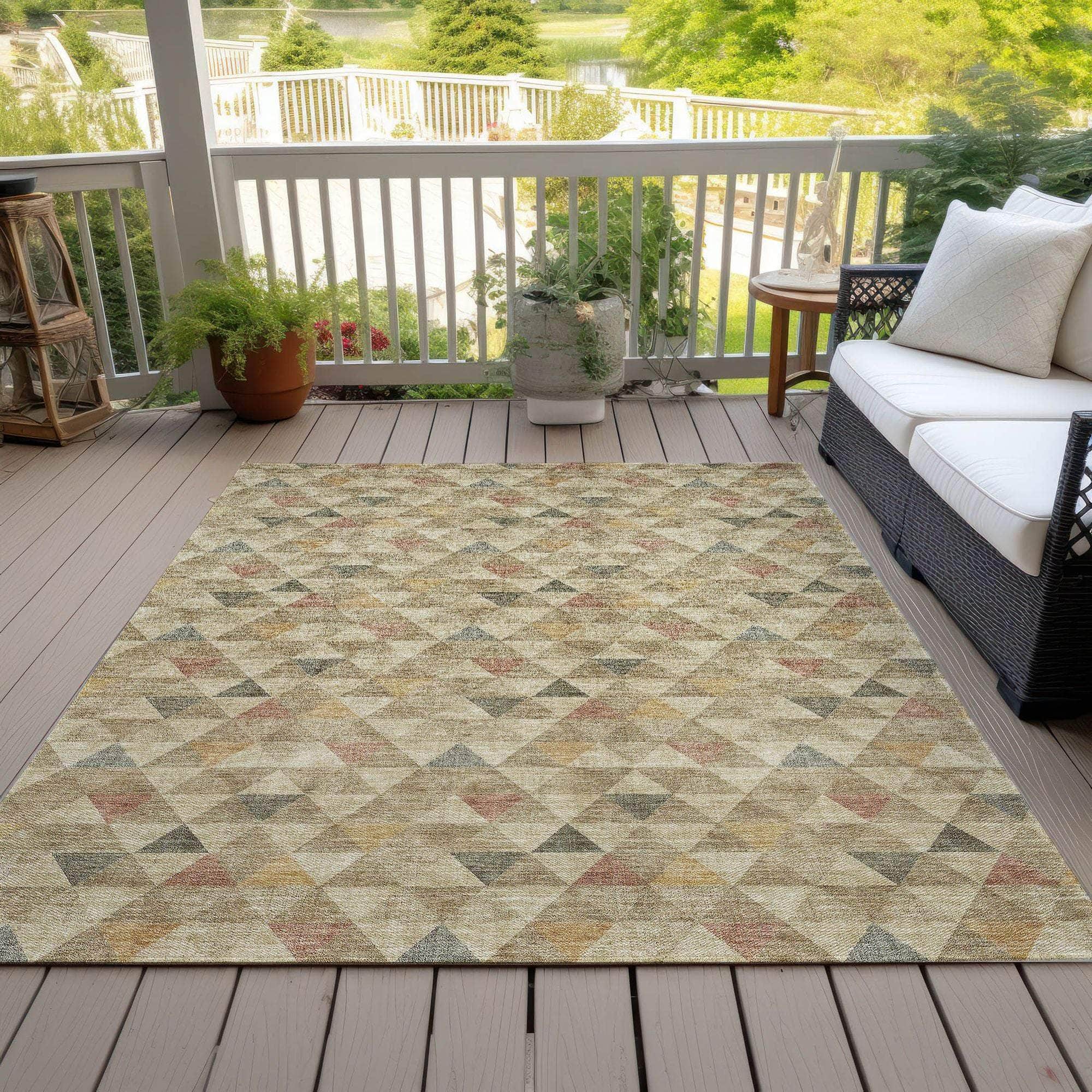 Machine Made ACN612 Beige Brown Rugs