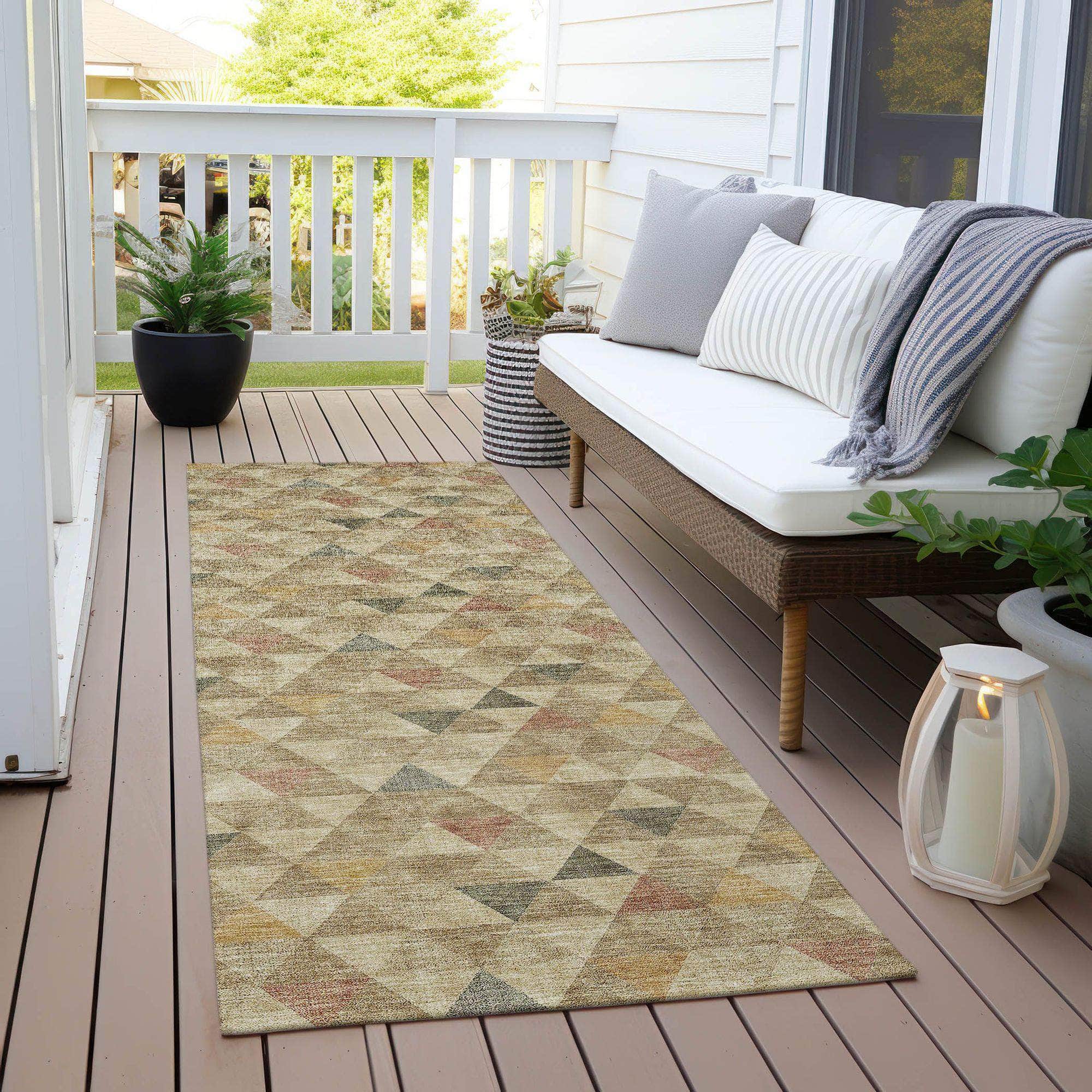 Machine Made ACN612 Beige Brown Rugs