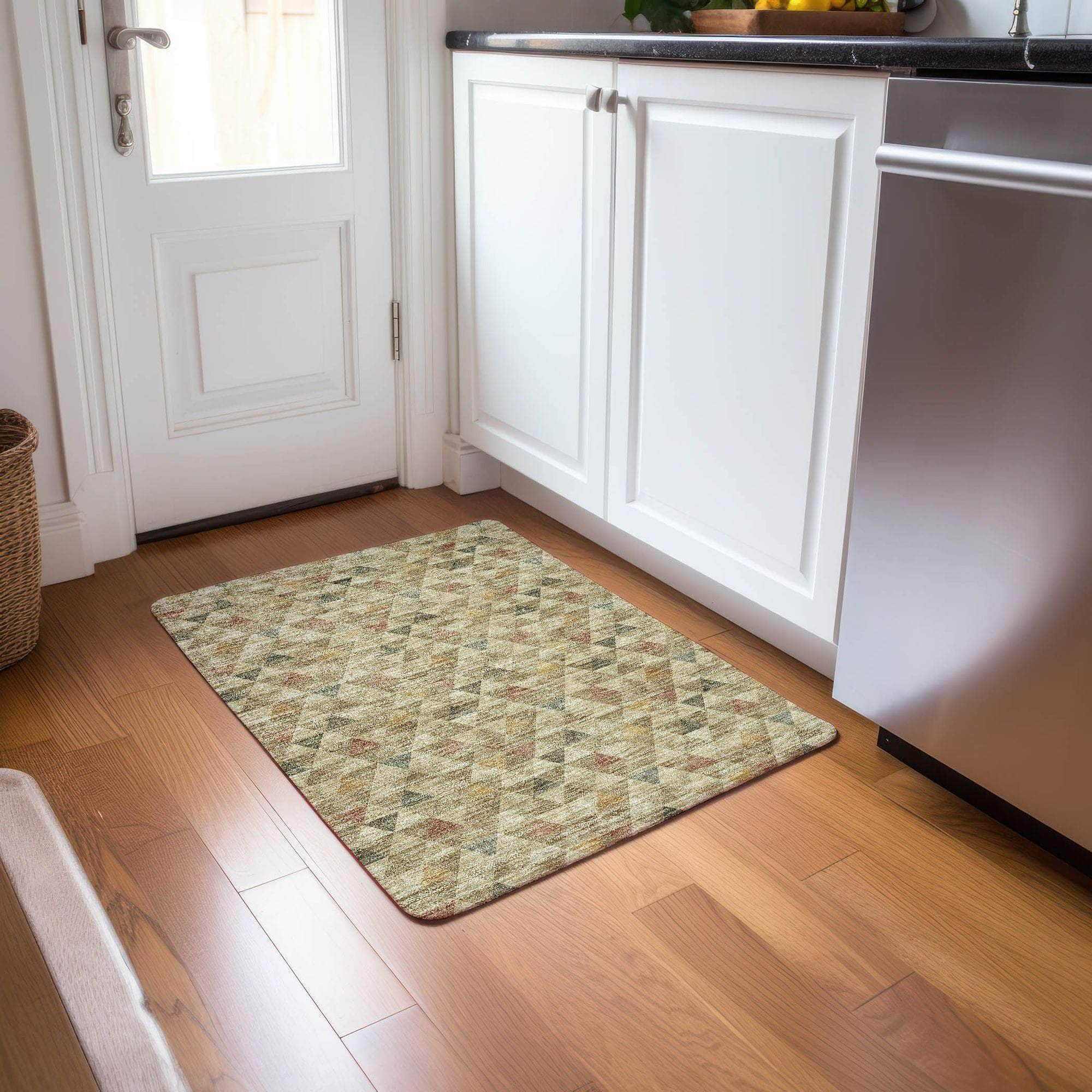 Machine Made ACN612 Beige Brown Rugs