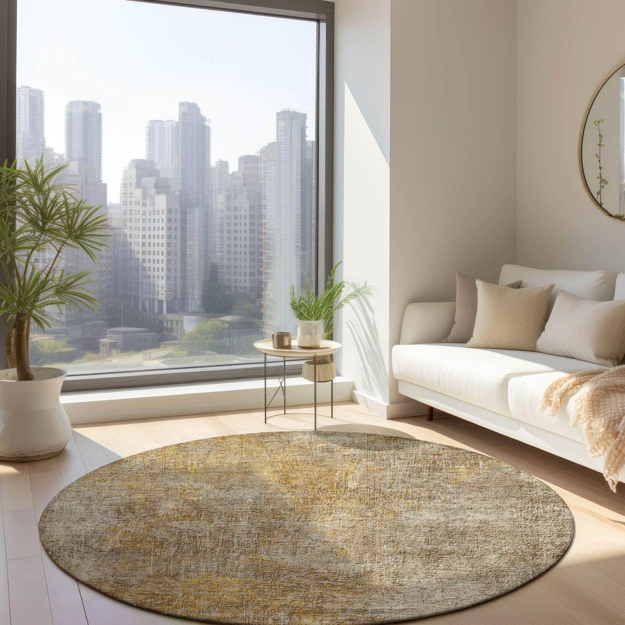 Machine Made ACN593 Beige Brown Rugs