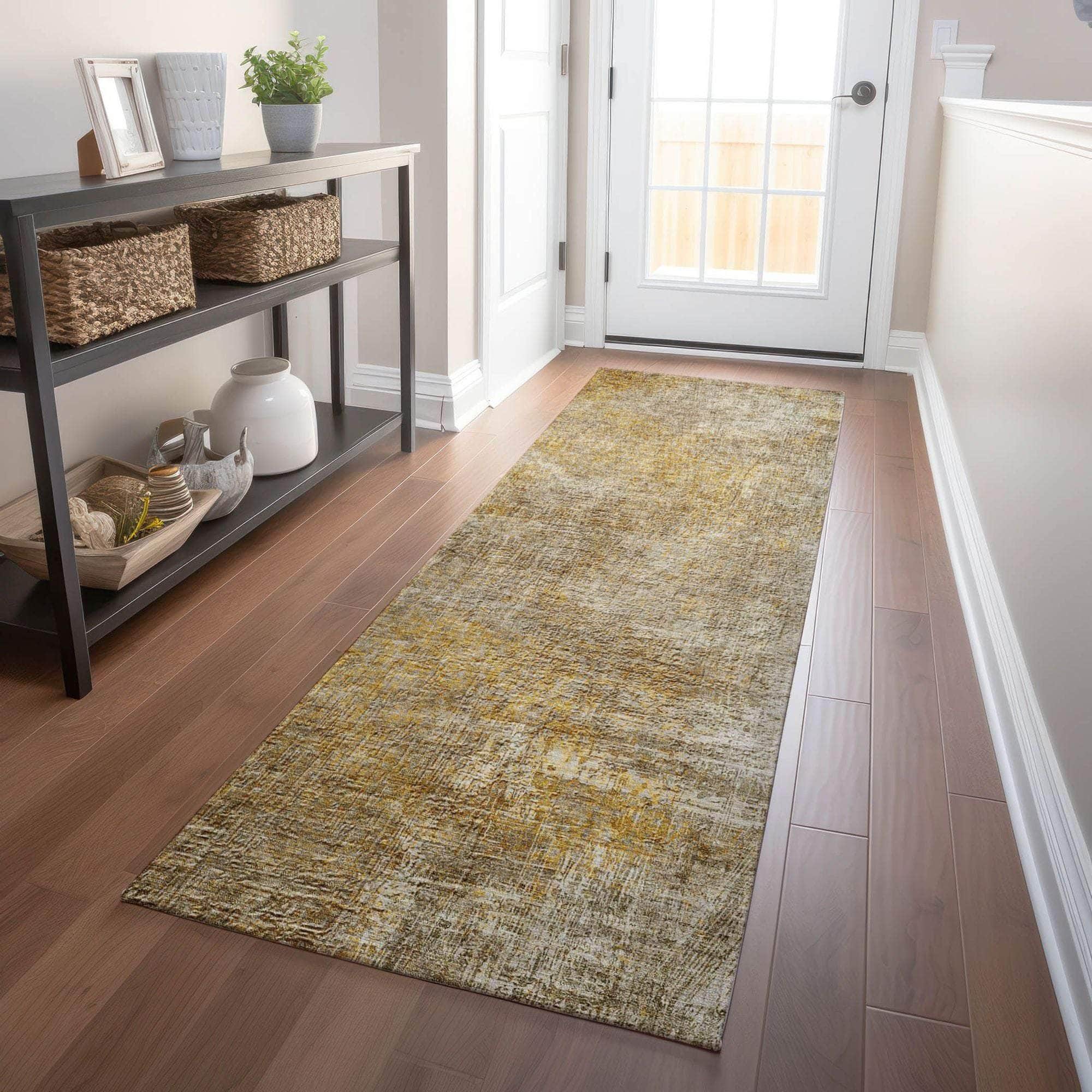 Machine Made ACN593 Beige Brown Rugs
