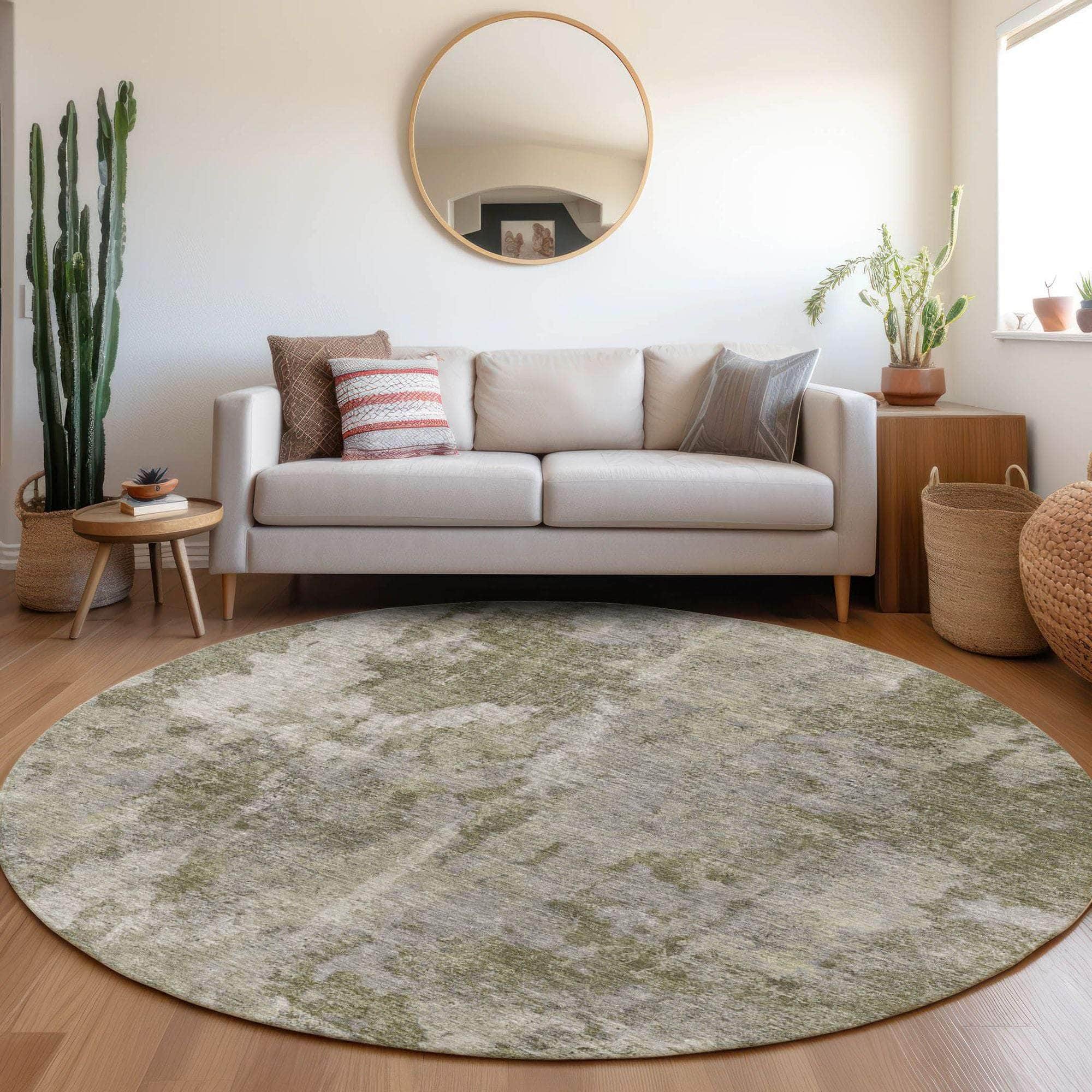 Machine Made ACN573 Beige Brown Rugs
