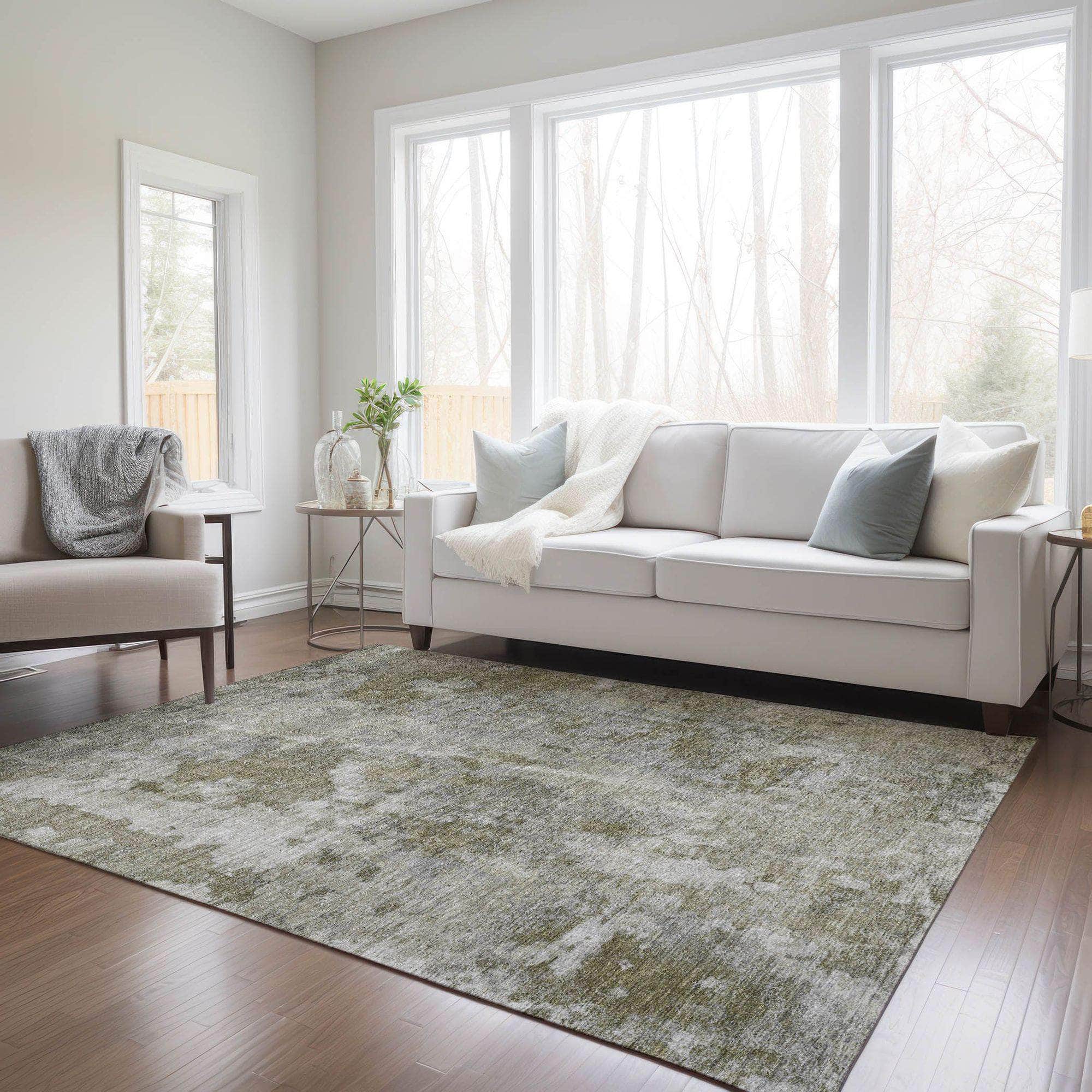 Machine Made ACN573 Beige Brown Rugs