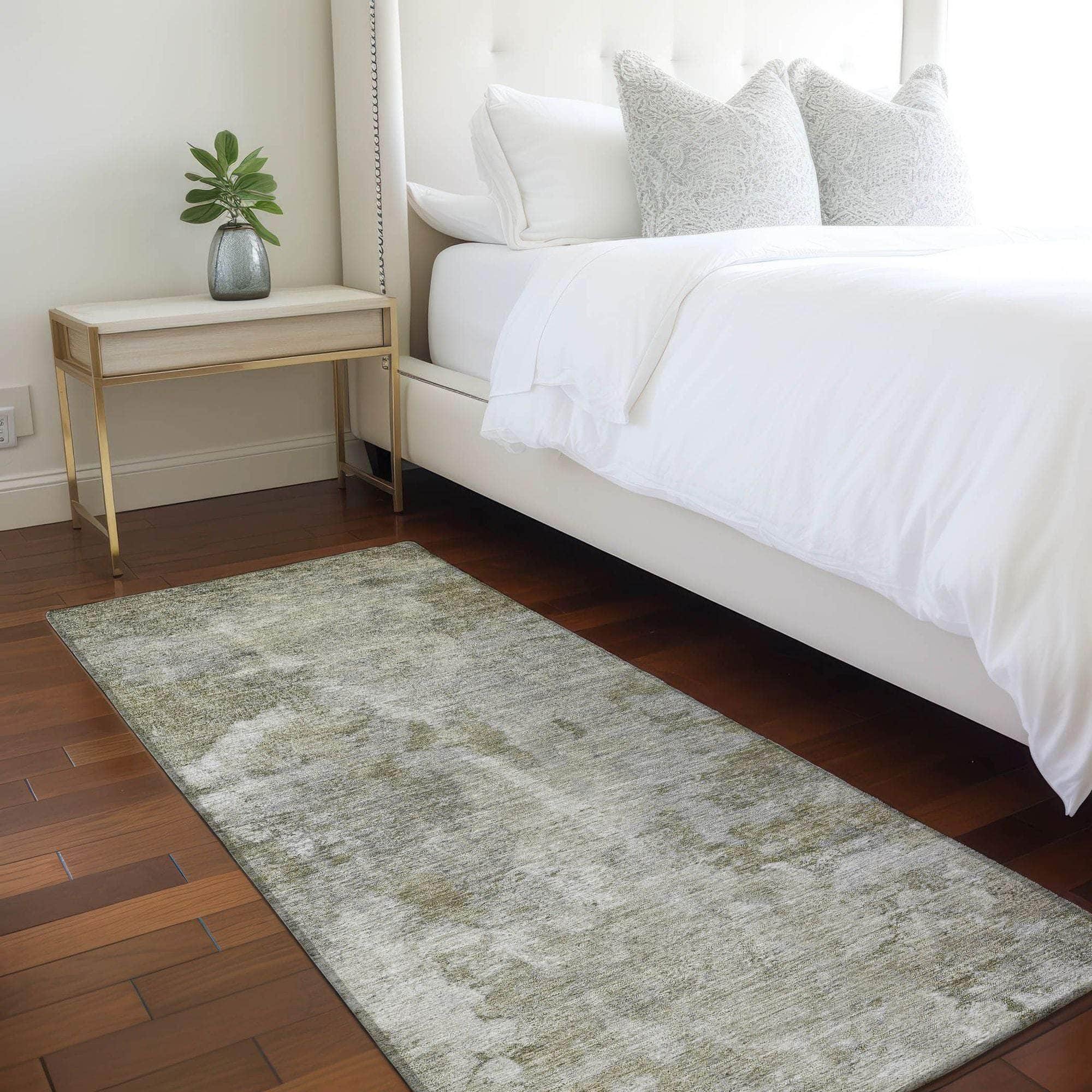 Machine Made ACN573 Beige Brown Rugs
