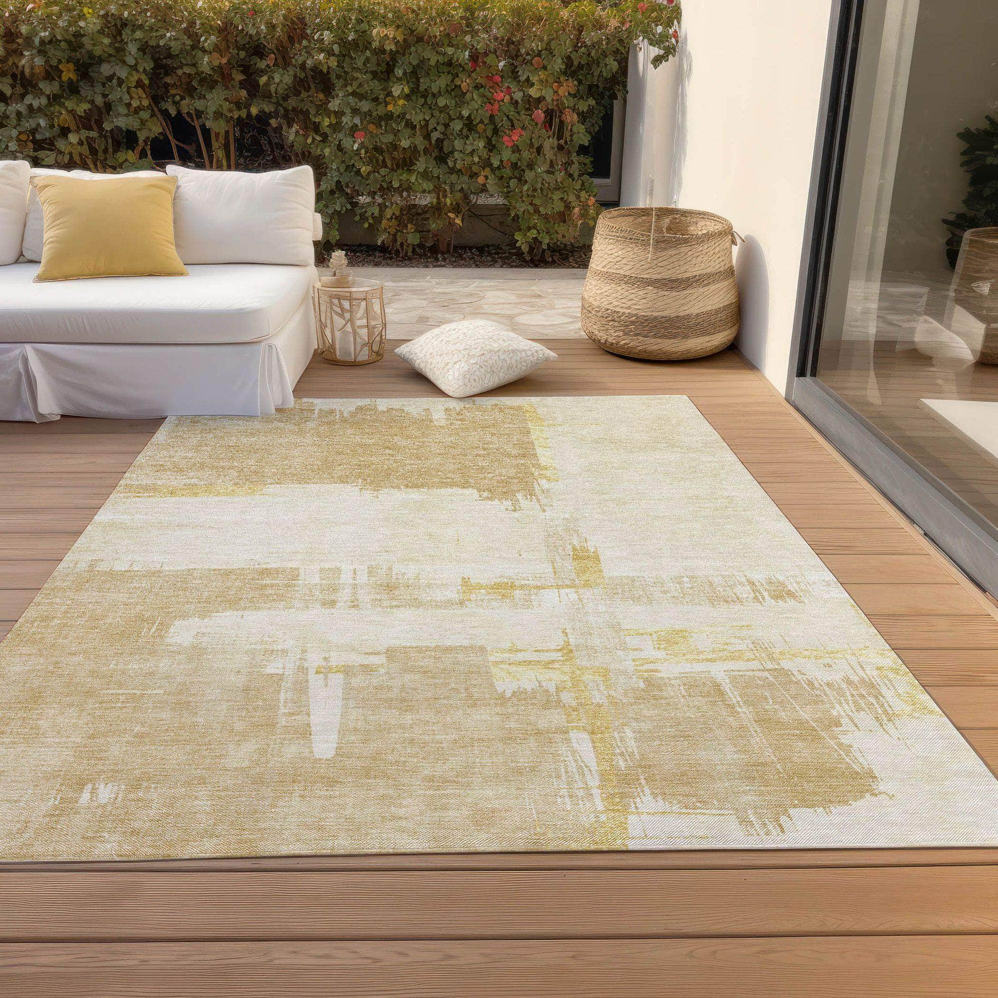 Machine Made ACN624 Beige Brown Rugs