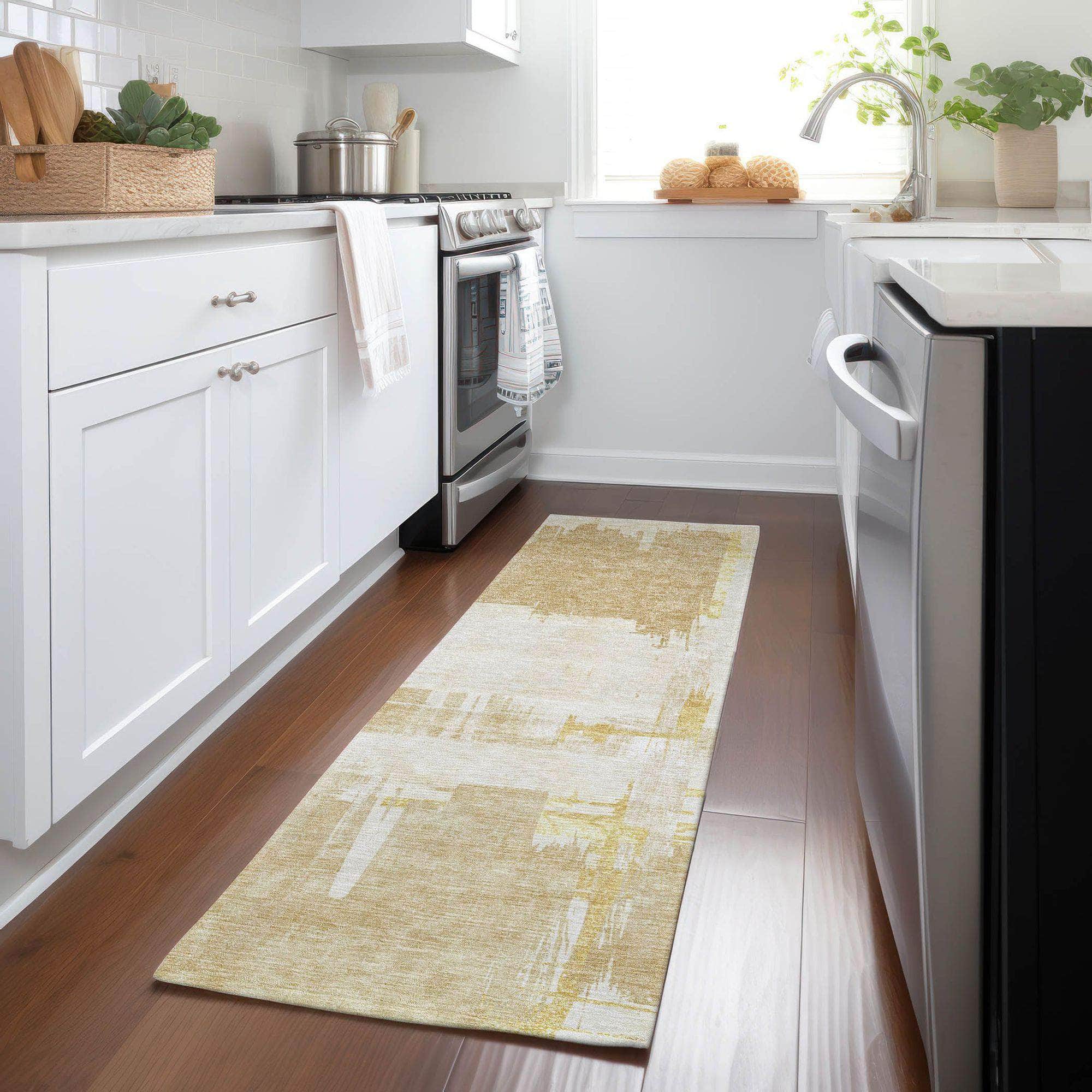 Machine Made ACN624 Beige Brown Rugs