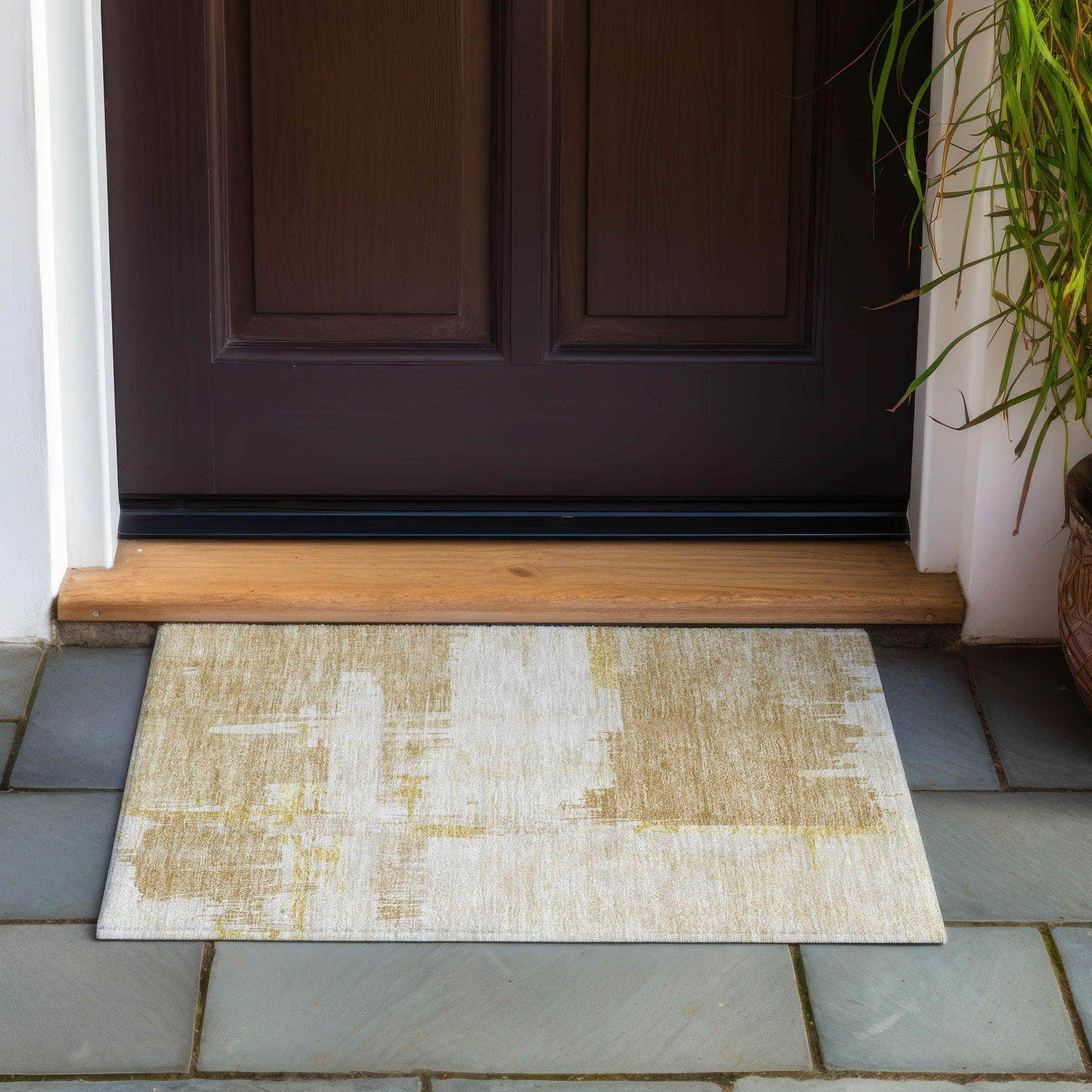 Machine Made ACN624 Beige Brown Rugs