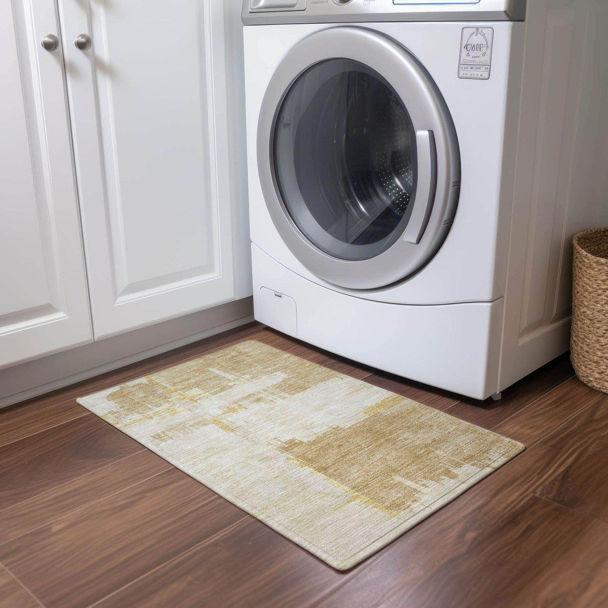 Machine Made ACN624 Beige Brown Rugs
