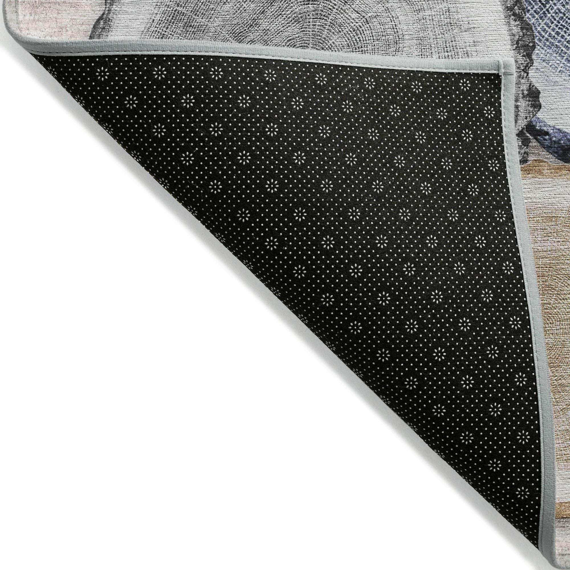 Machine Made ACN575 Beige Brown Rugs