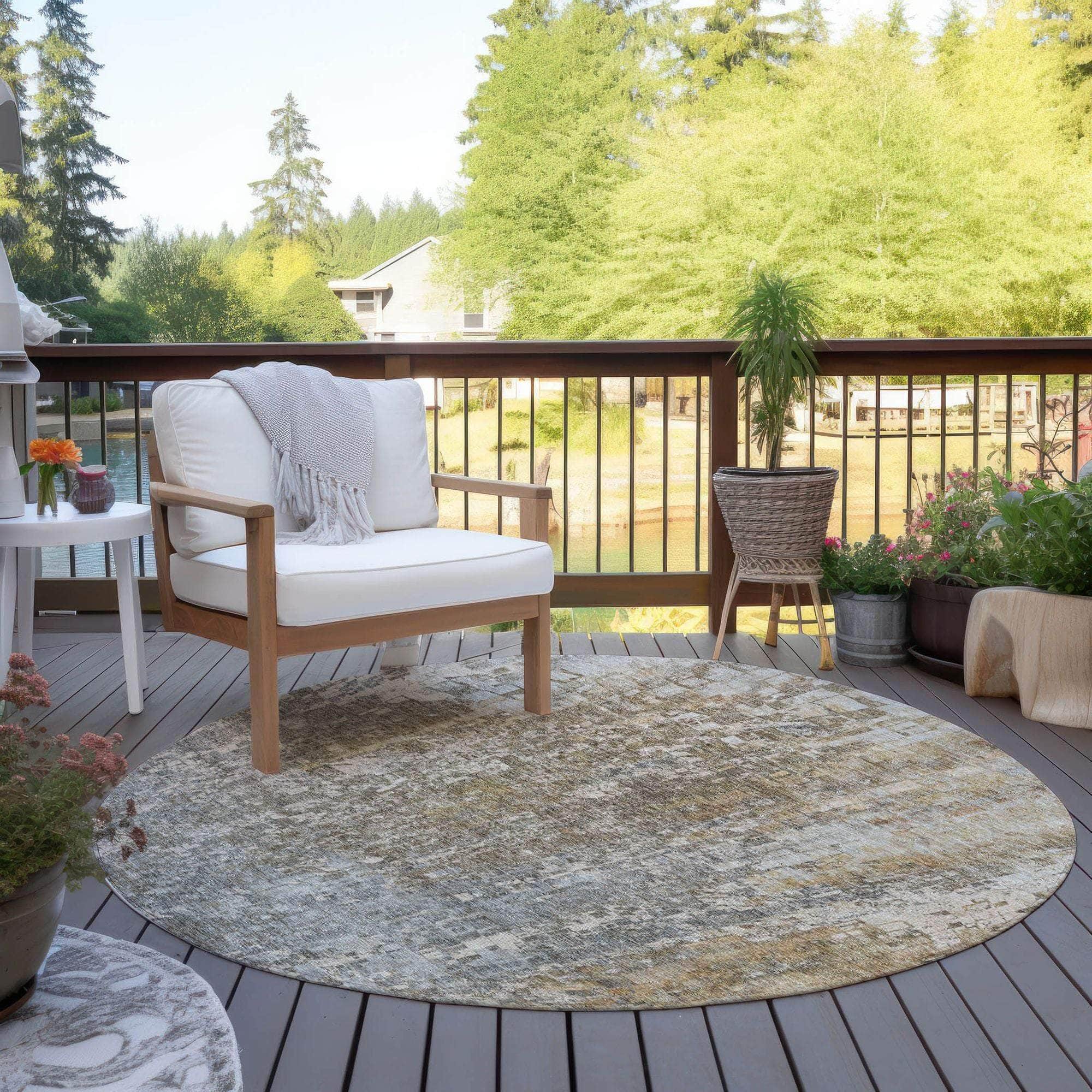Machine Made ACN581 Beige Brown Rugs