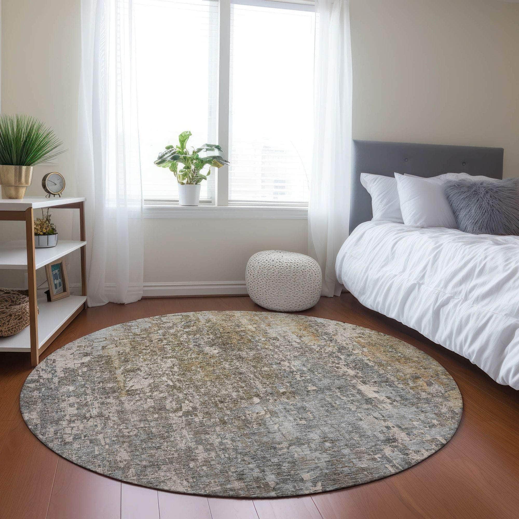 Machine Made ACN581 Beige Brown Rugs