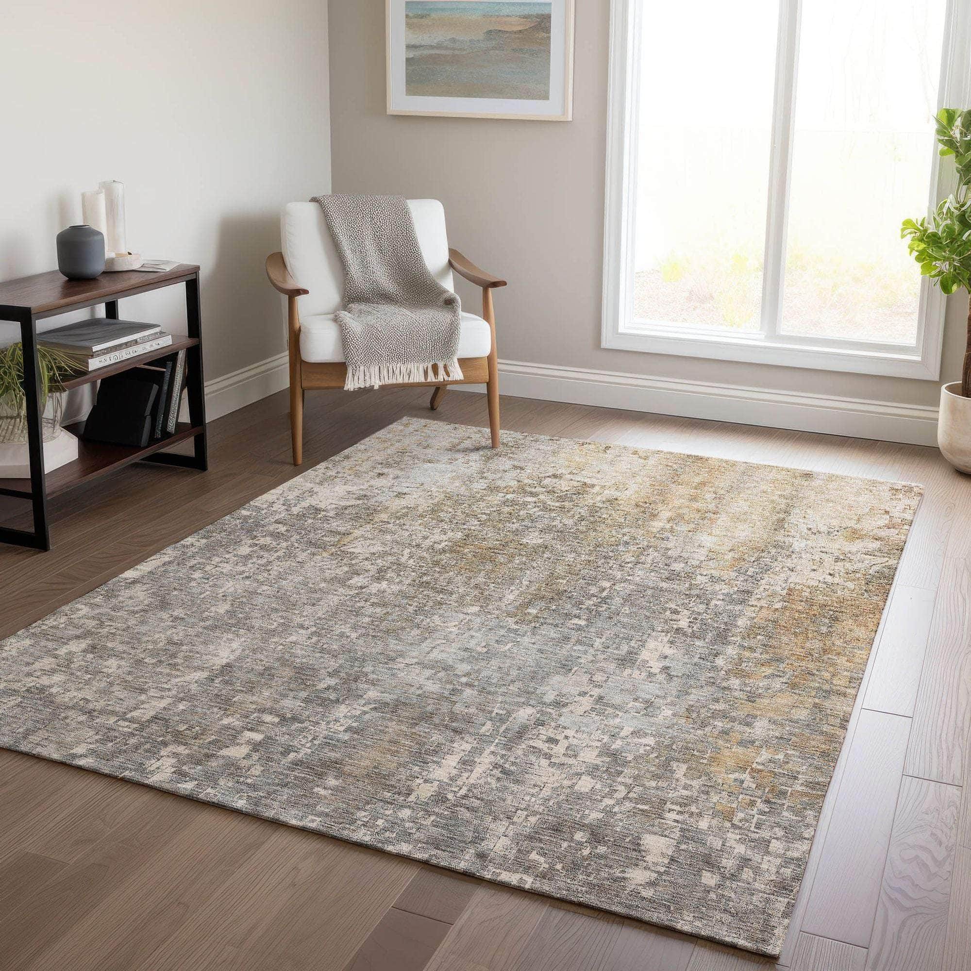 Machine Made ACN581 Beige Brown Rugs