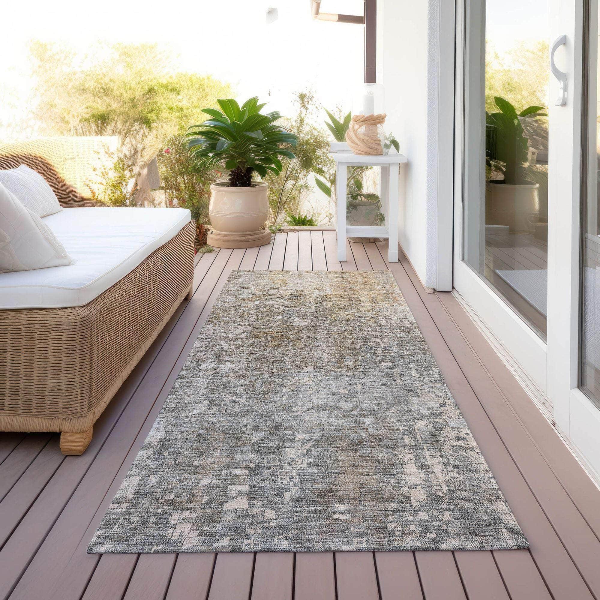 Machine Made ACN581 Beige Brown Rugs