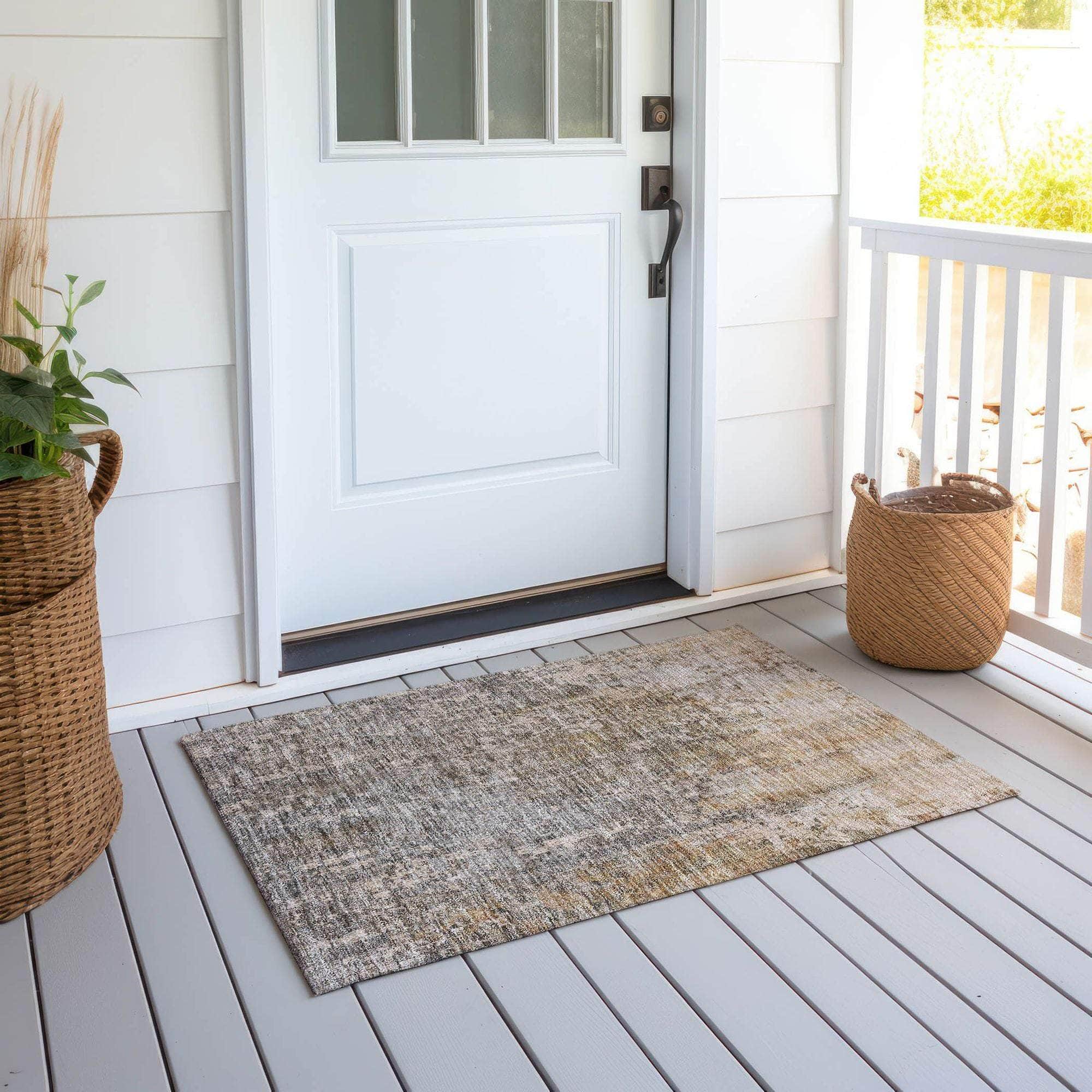 Machine Made ACN581 Beige Brown Rugs