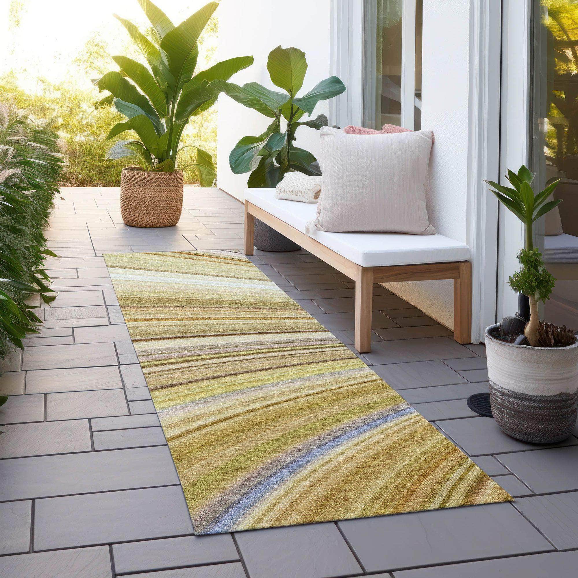 Machine Made ACN585 Beige Brown Rugs