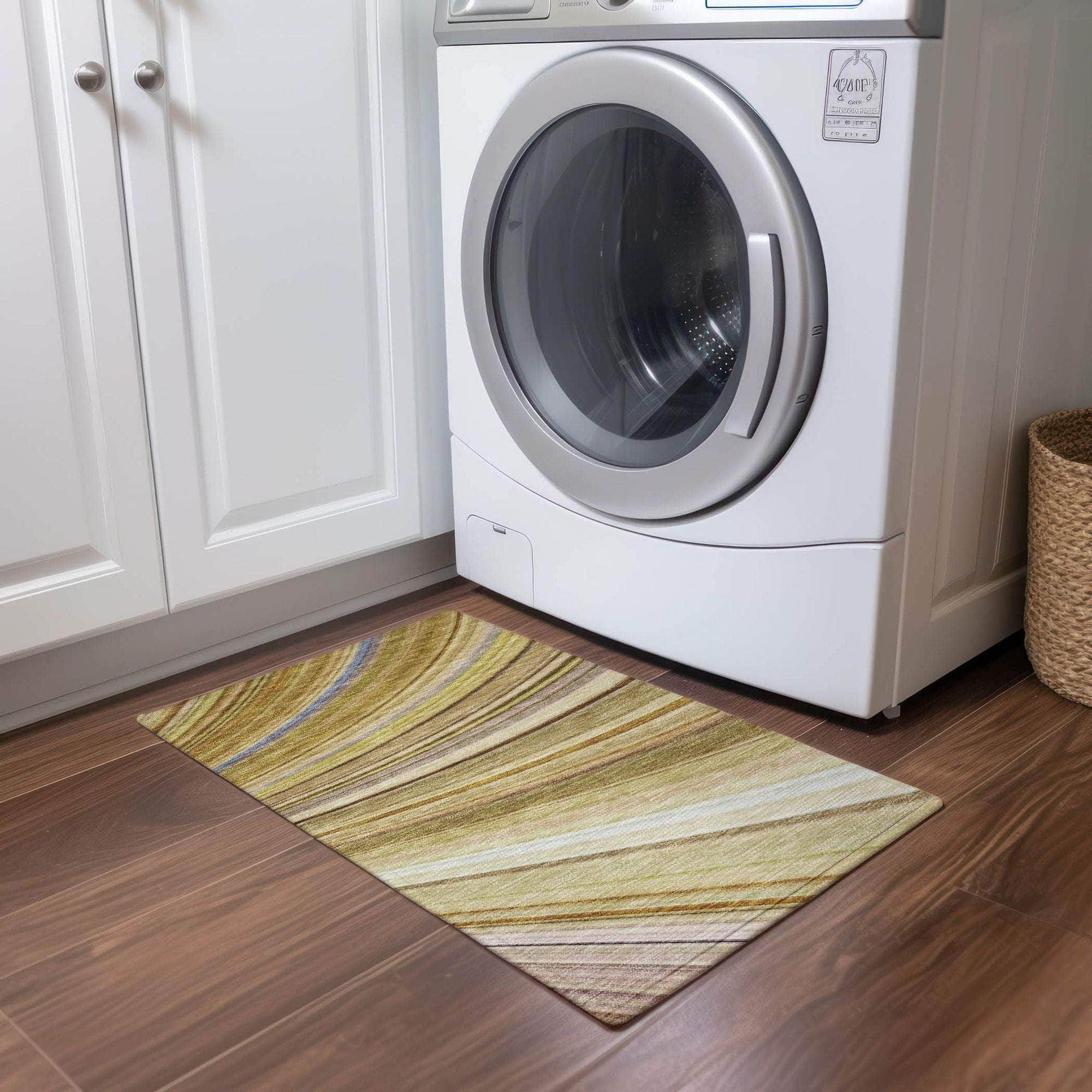 Machine Made ACN585 Beige Brown Rugs