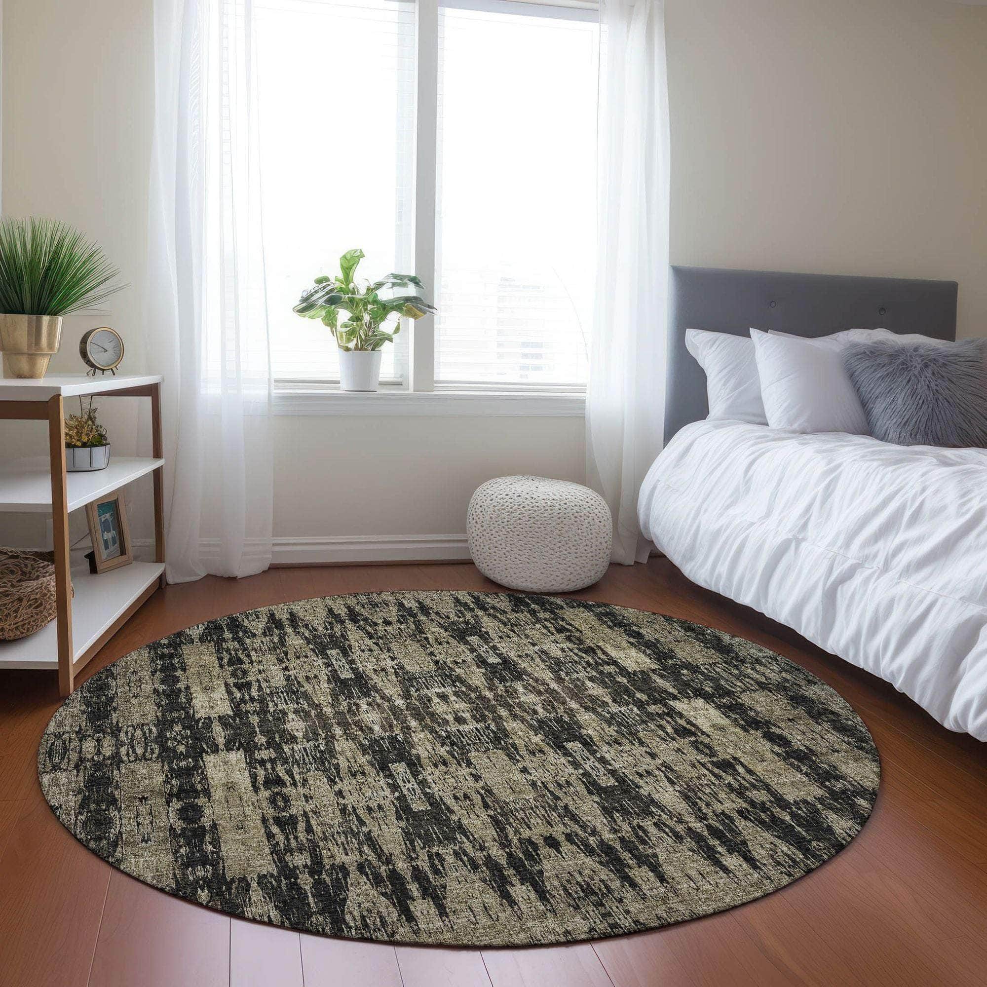Machine Made ACN580 Black Rugs