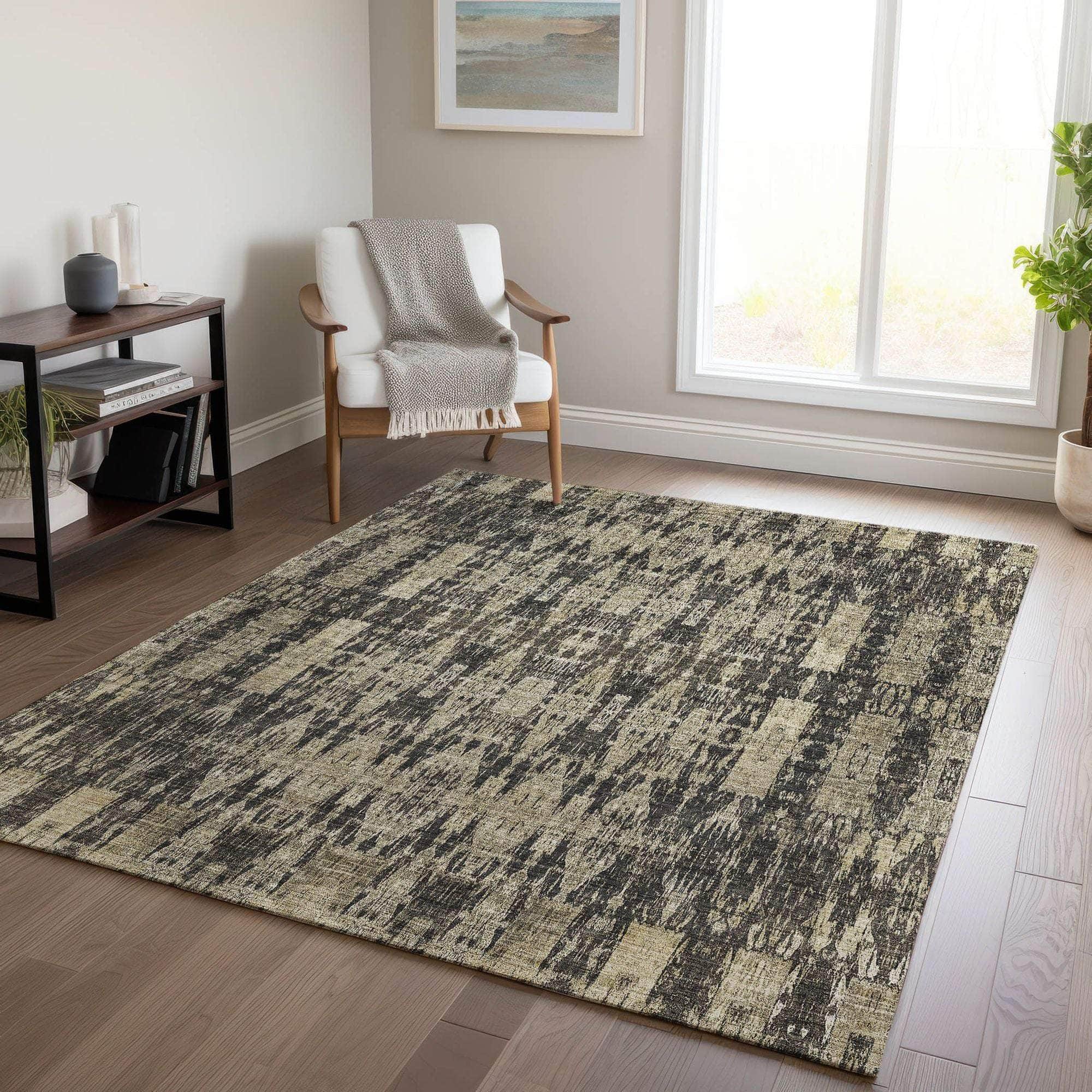 Machine Made ACN580 Black Rugs