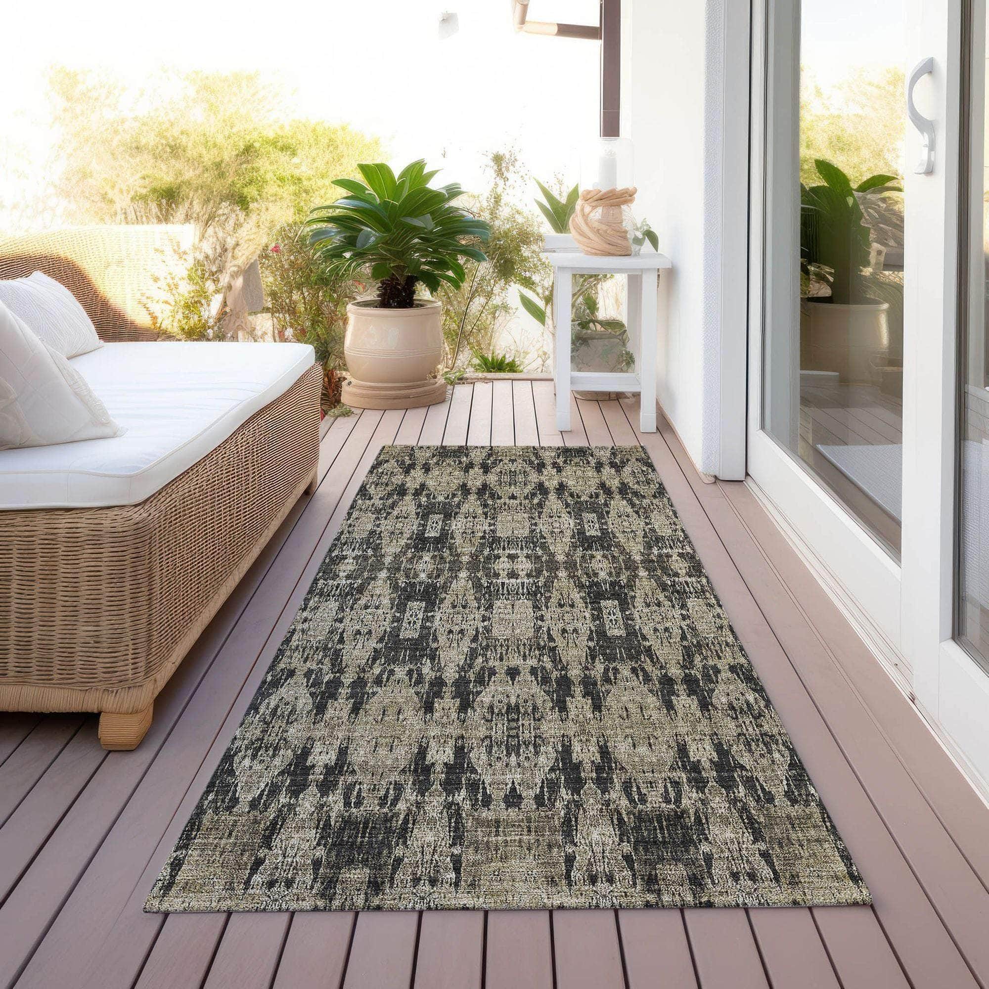 Machine Made ACN580 Black Rugs