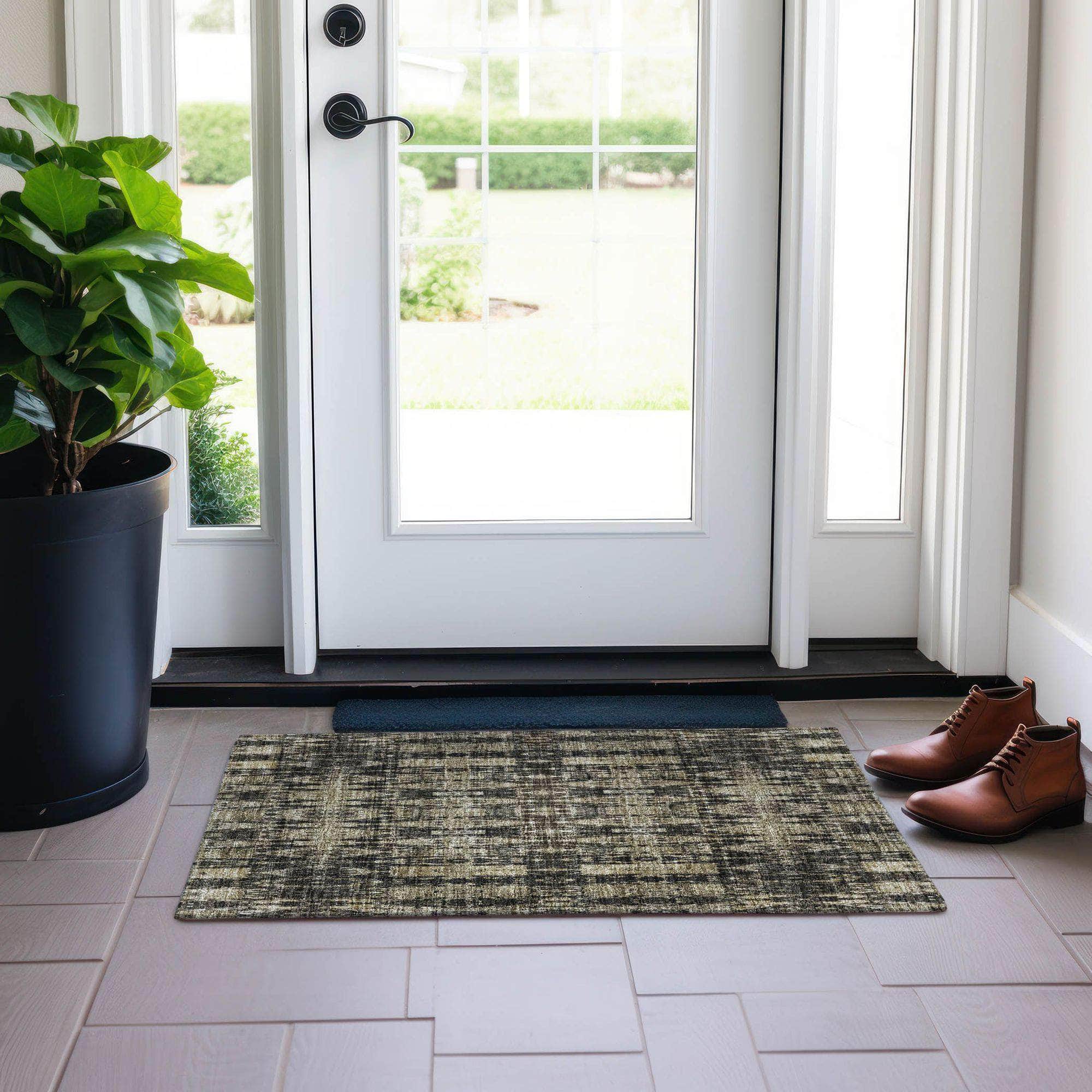 Machine Made ACN580 Black Rugs