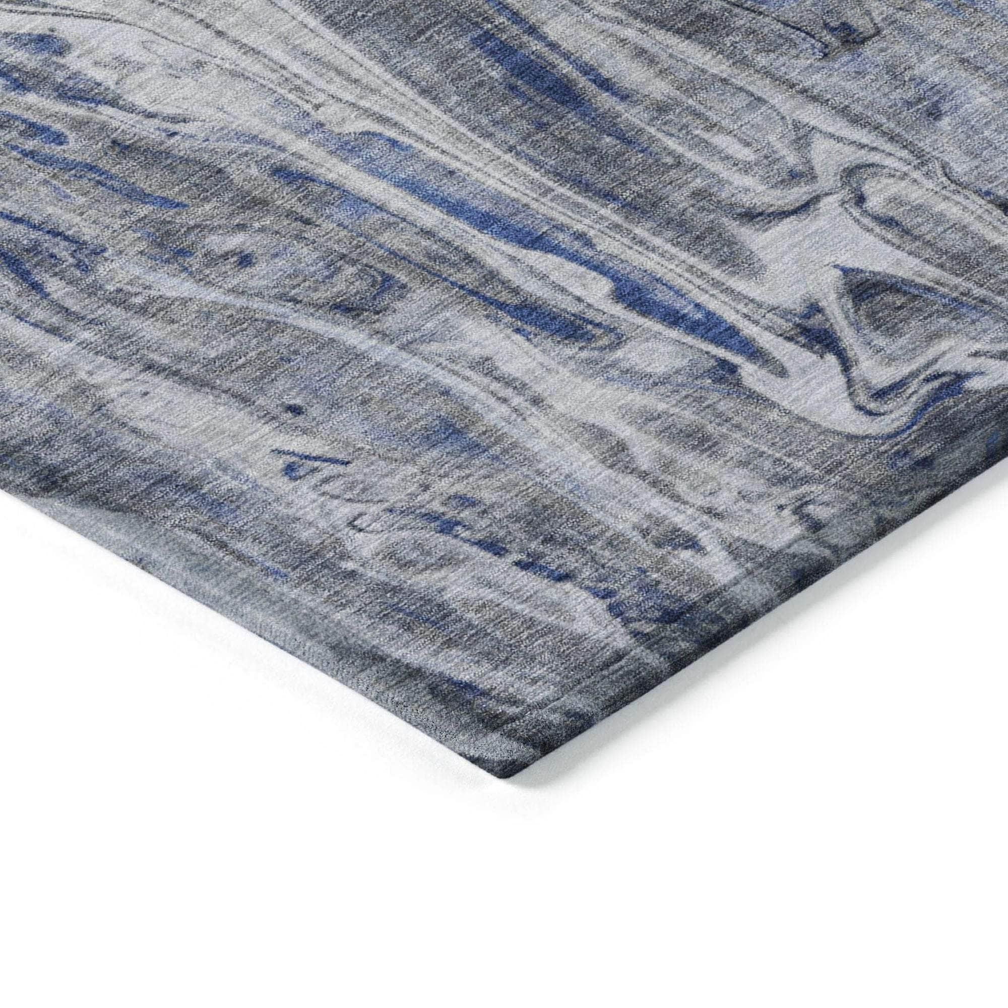 Machine Made ACN602 Blue Rugs