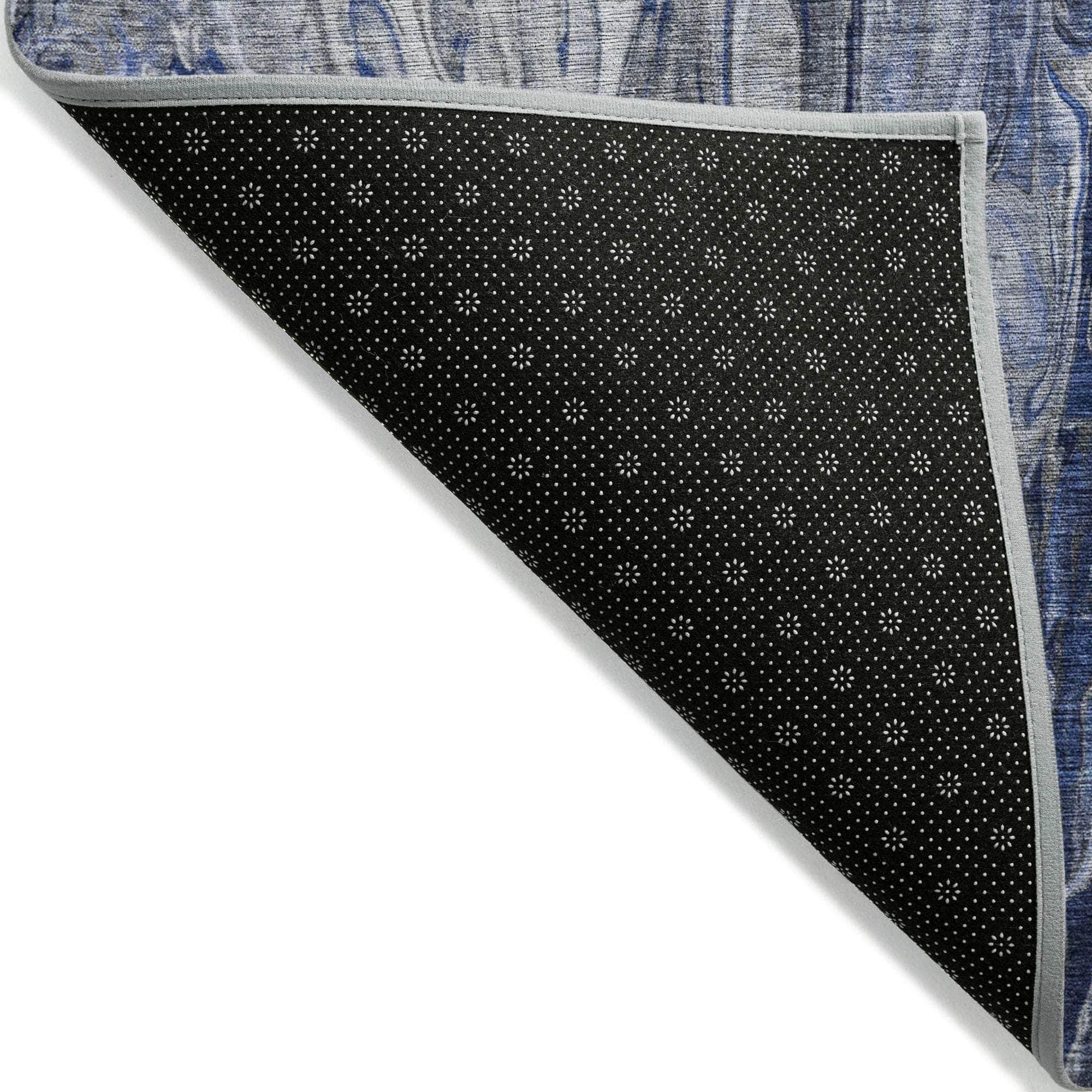 Machine Made ACN602 Blue Rugs