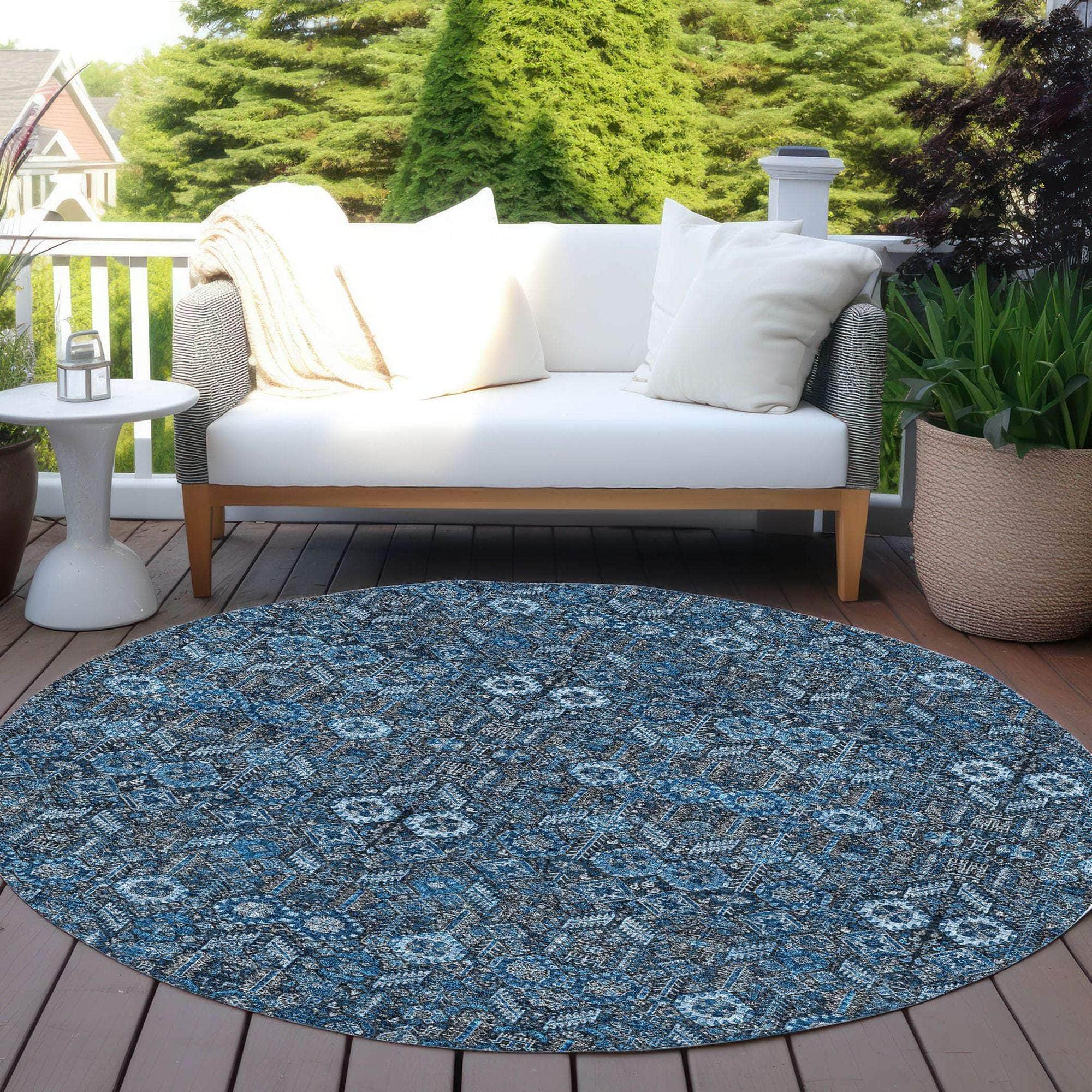 Machine Made ACN574 Blue Rugs