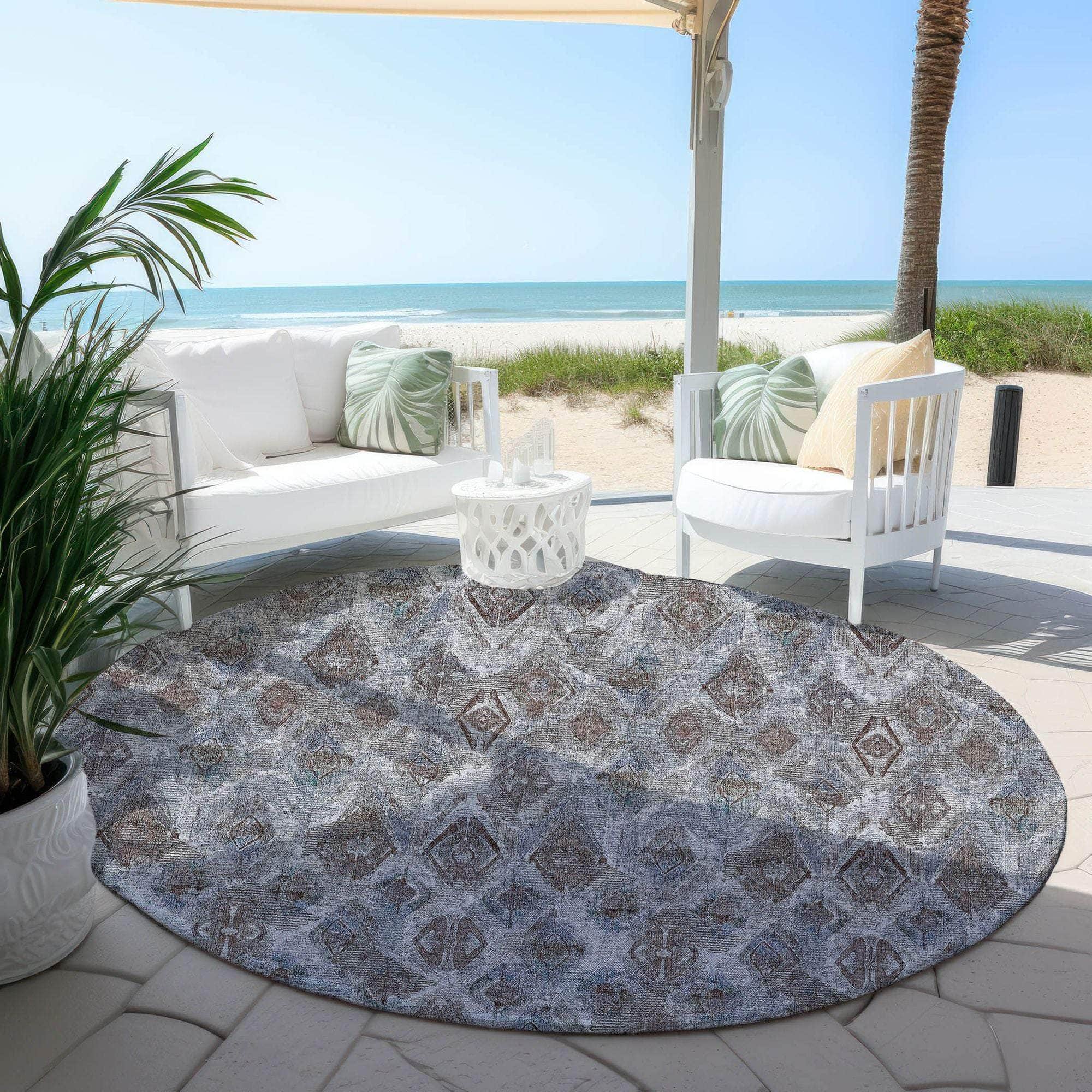 Machine Made ACN622 Blue Rugs