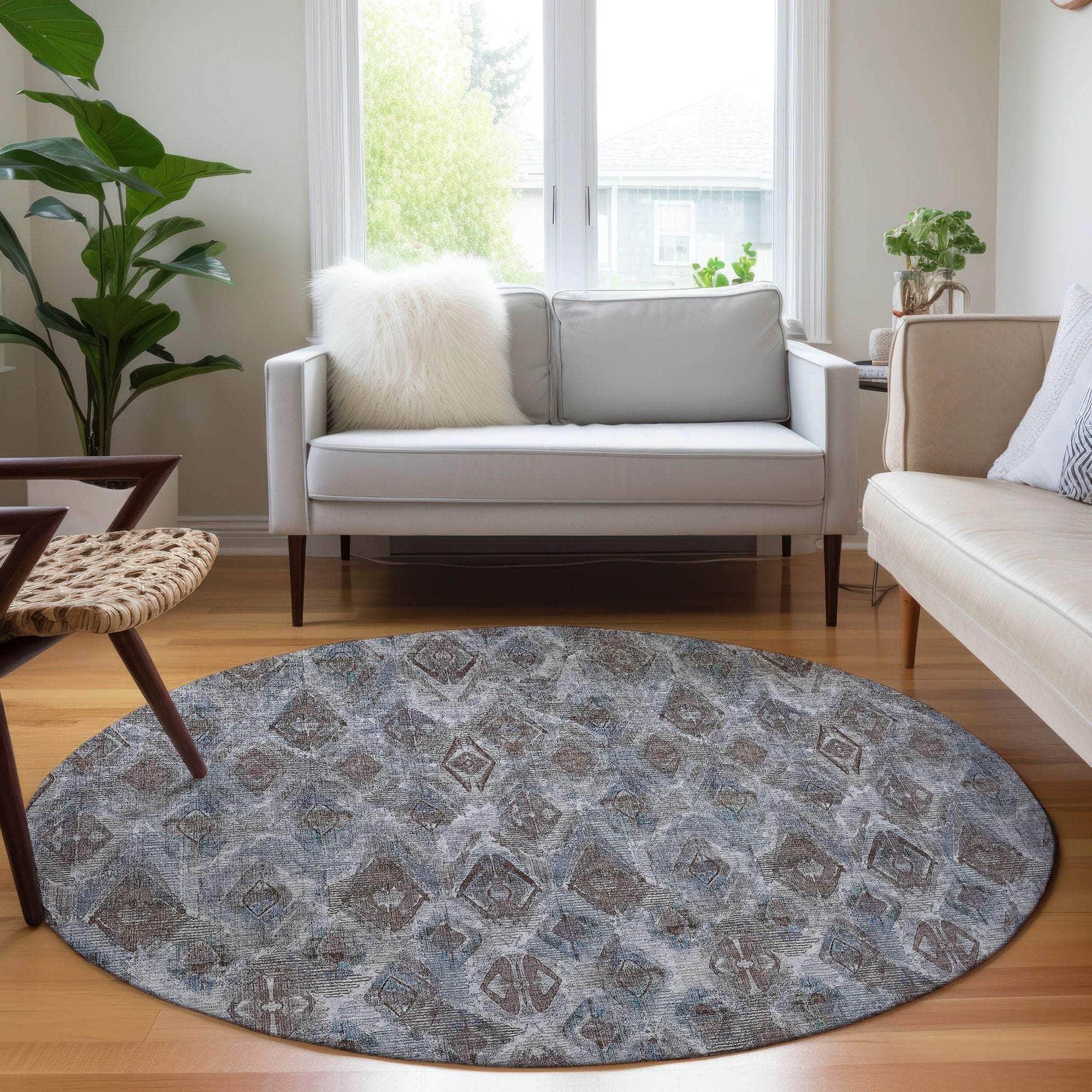 Machine Made ACN622 Blue Rugs