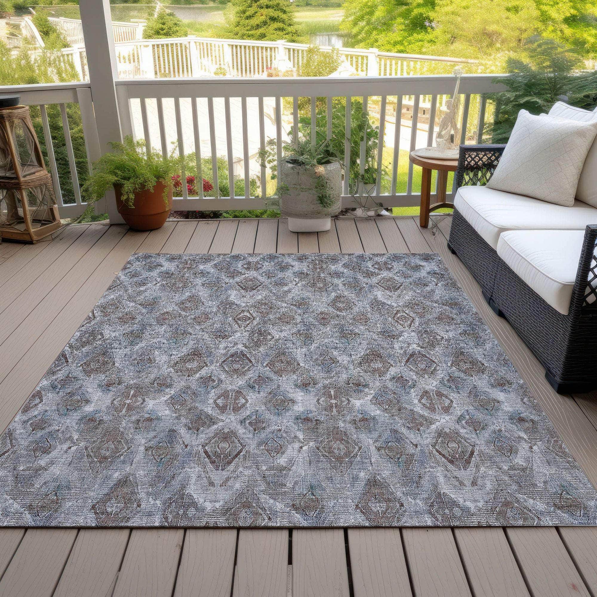Machine Made ACN622 Blue Rugs