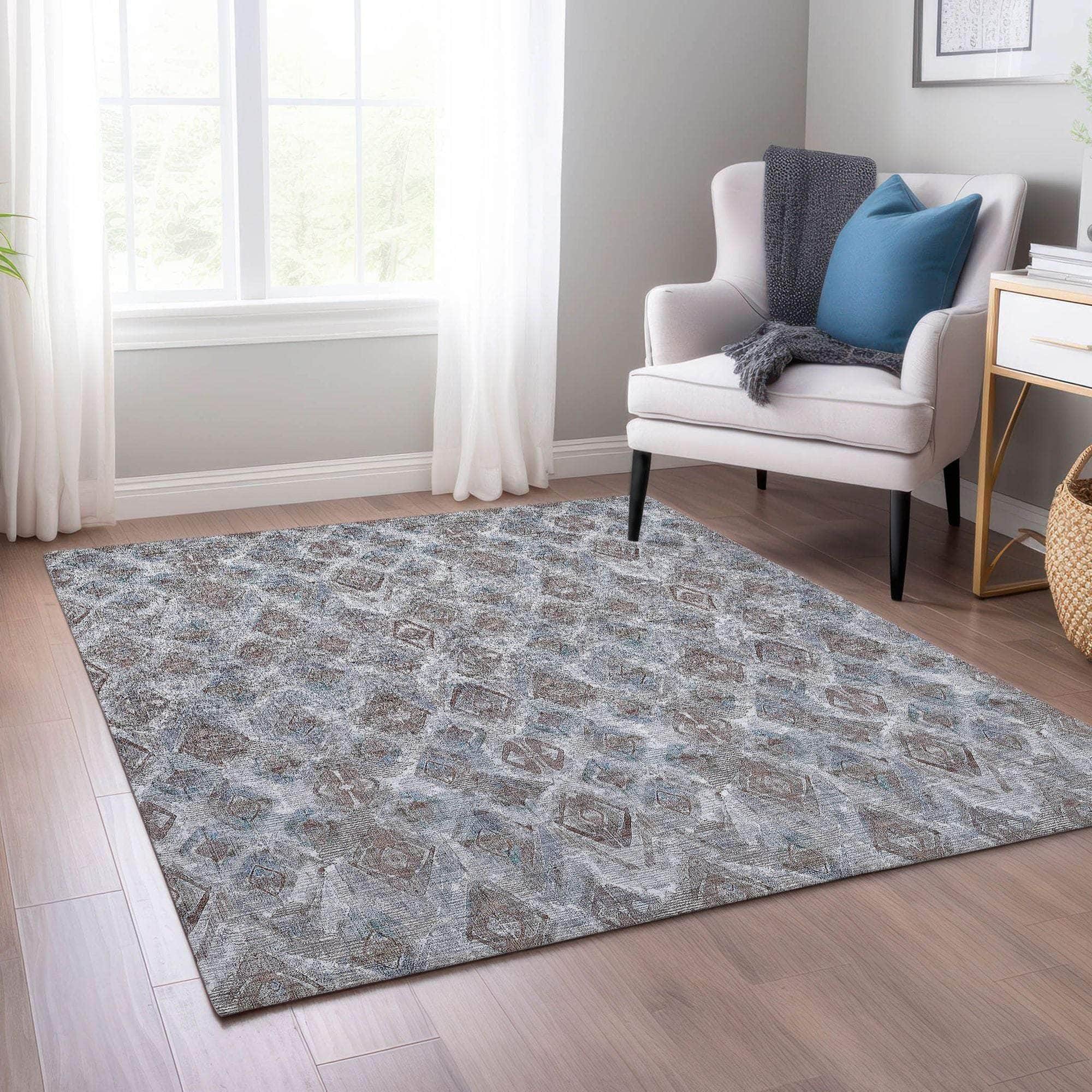 Machine Made ACN622 Blue Rugs