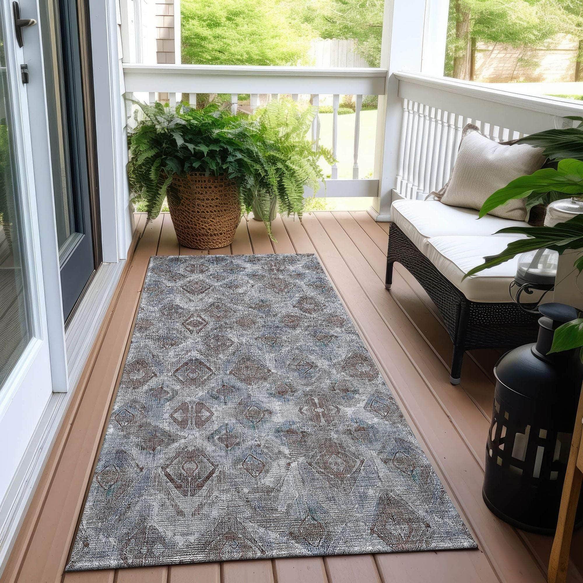 Machine Made ACN622 Blue Rugs