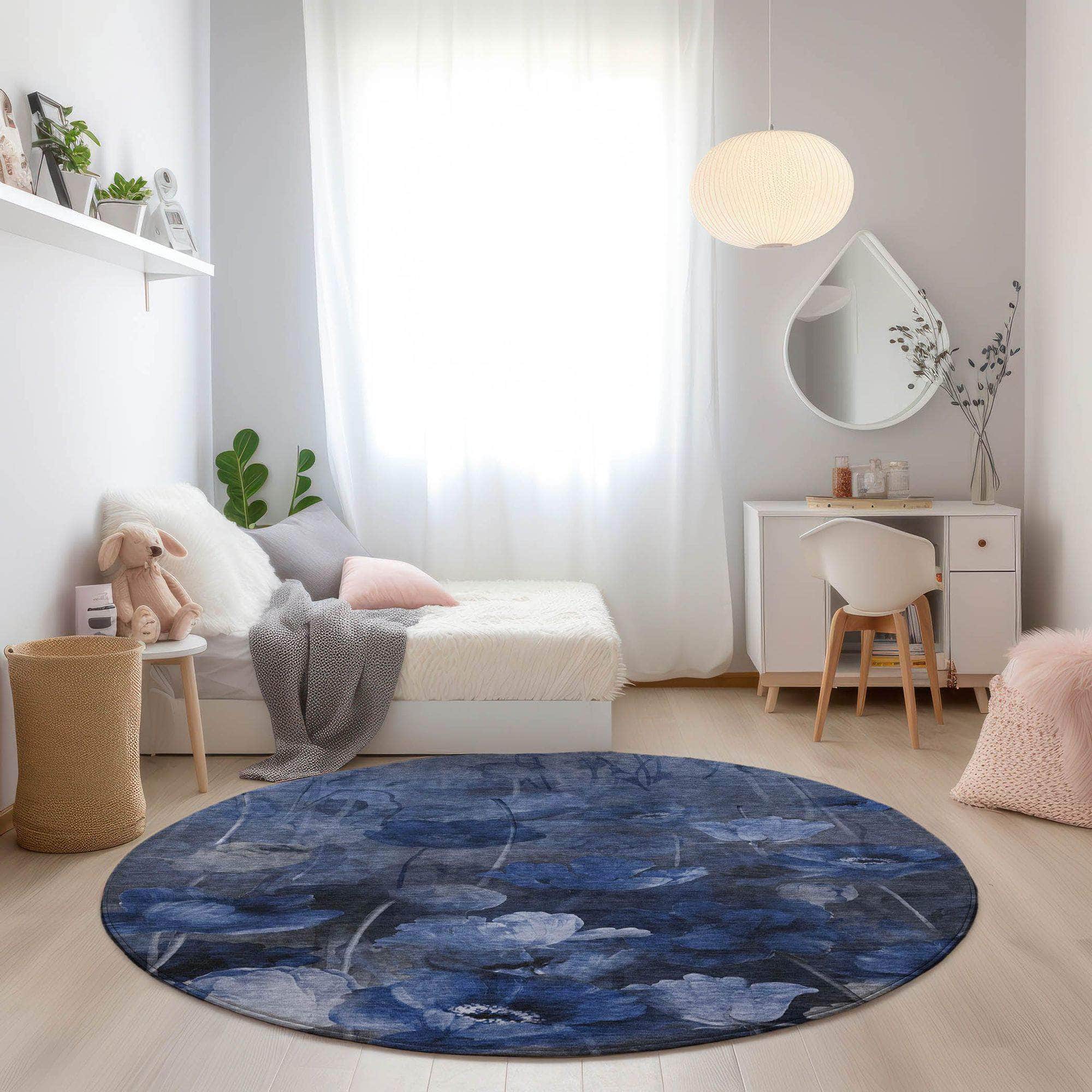 Machine Made ACN613 Blue Rugs