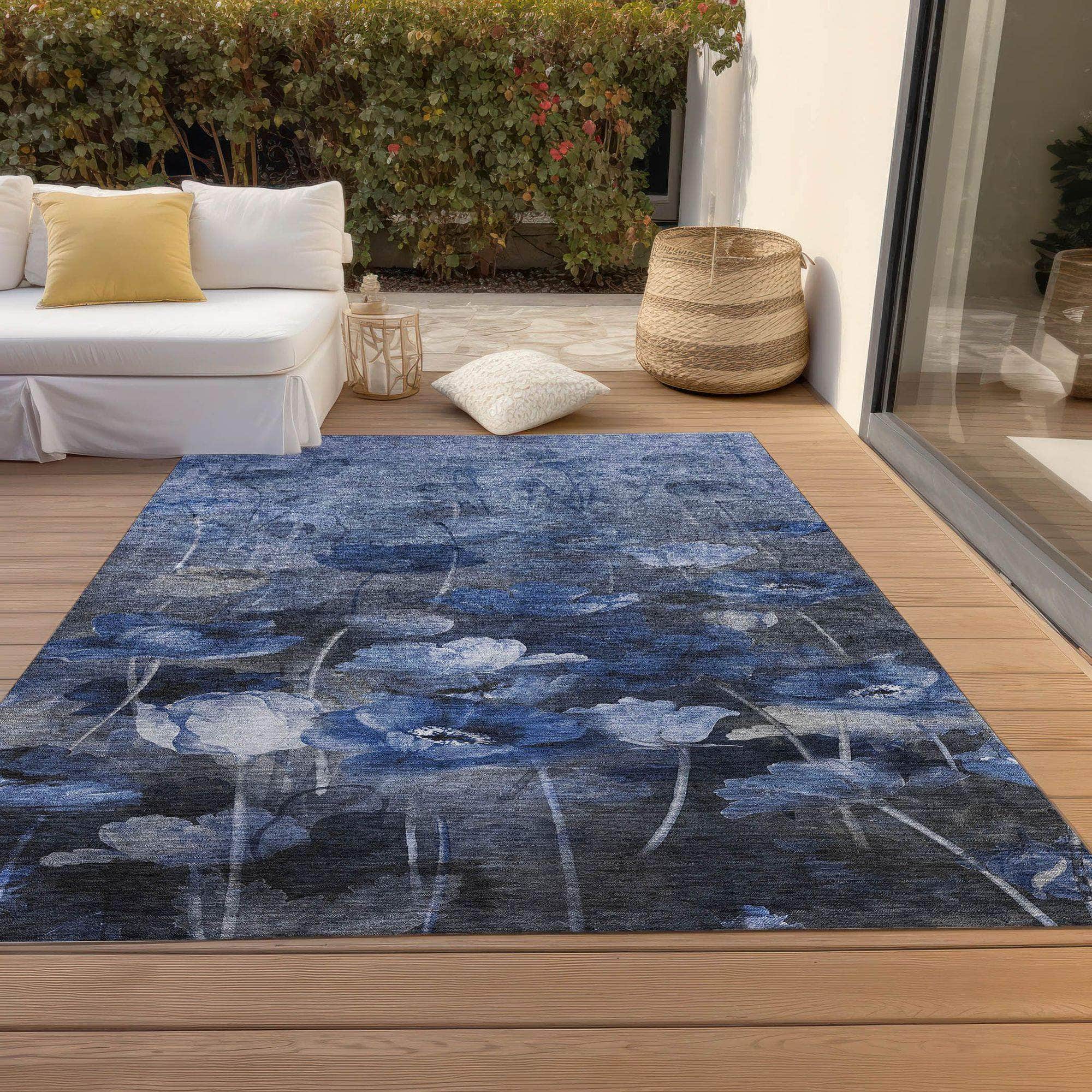 Machine Made ACN613 Blue Rugs