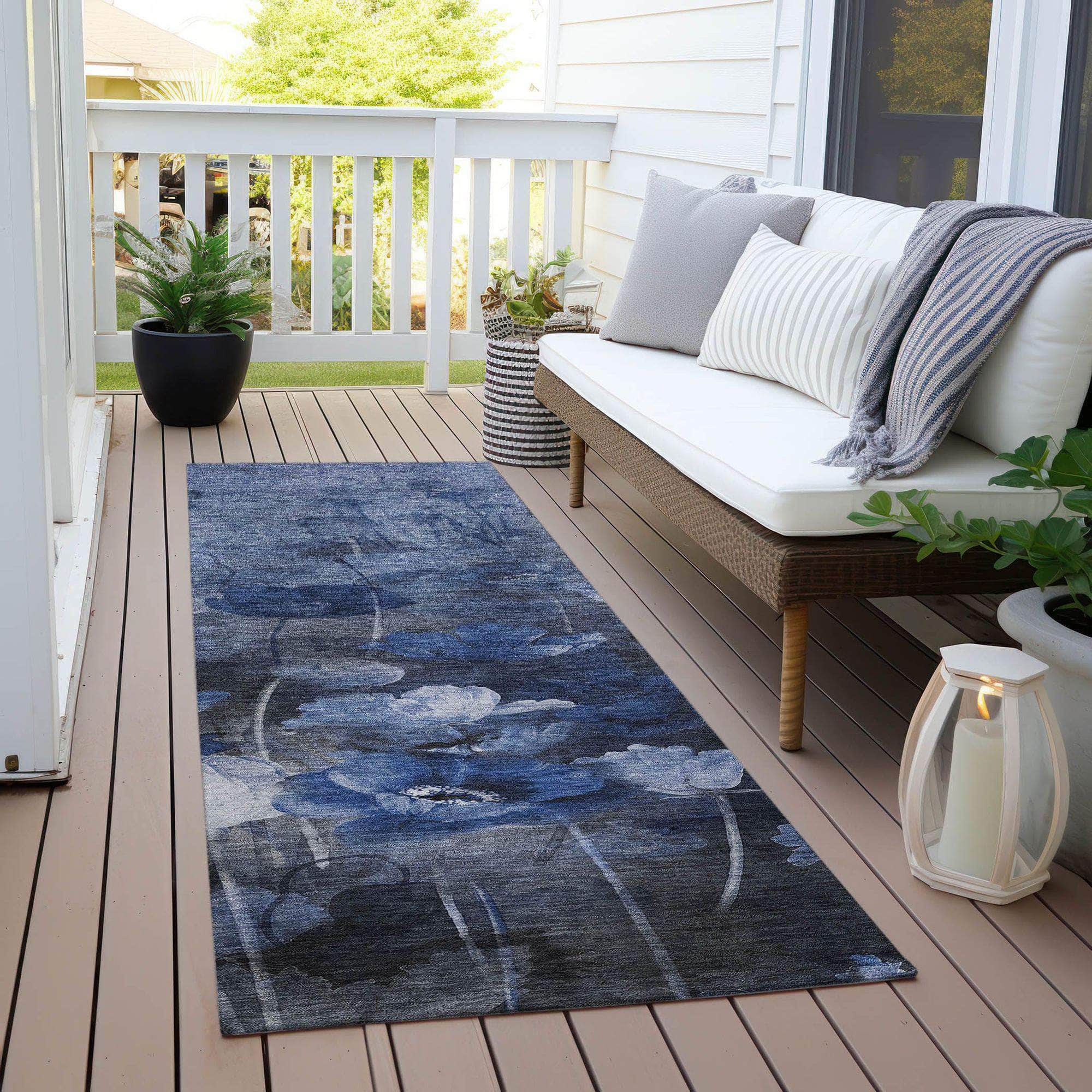 Machine Made ACN613 Blue Rugs