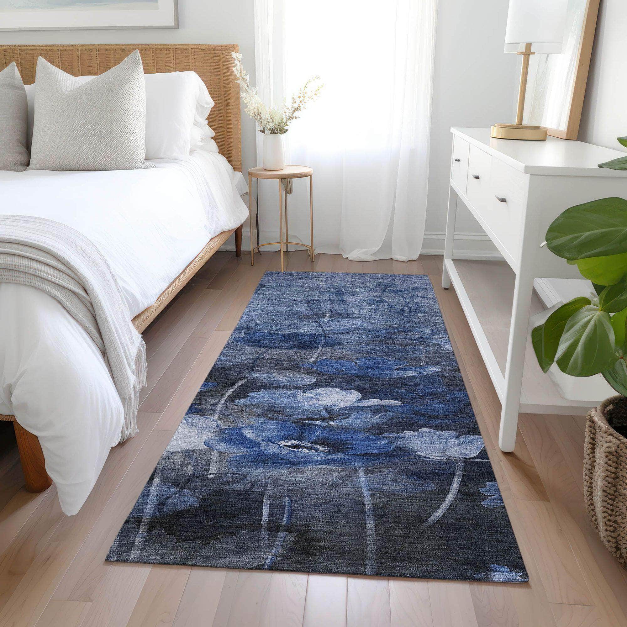 Machine Made ACN613 Blue Rugs