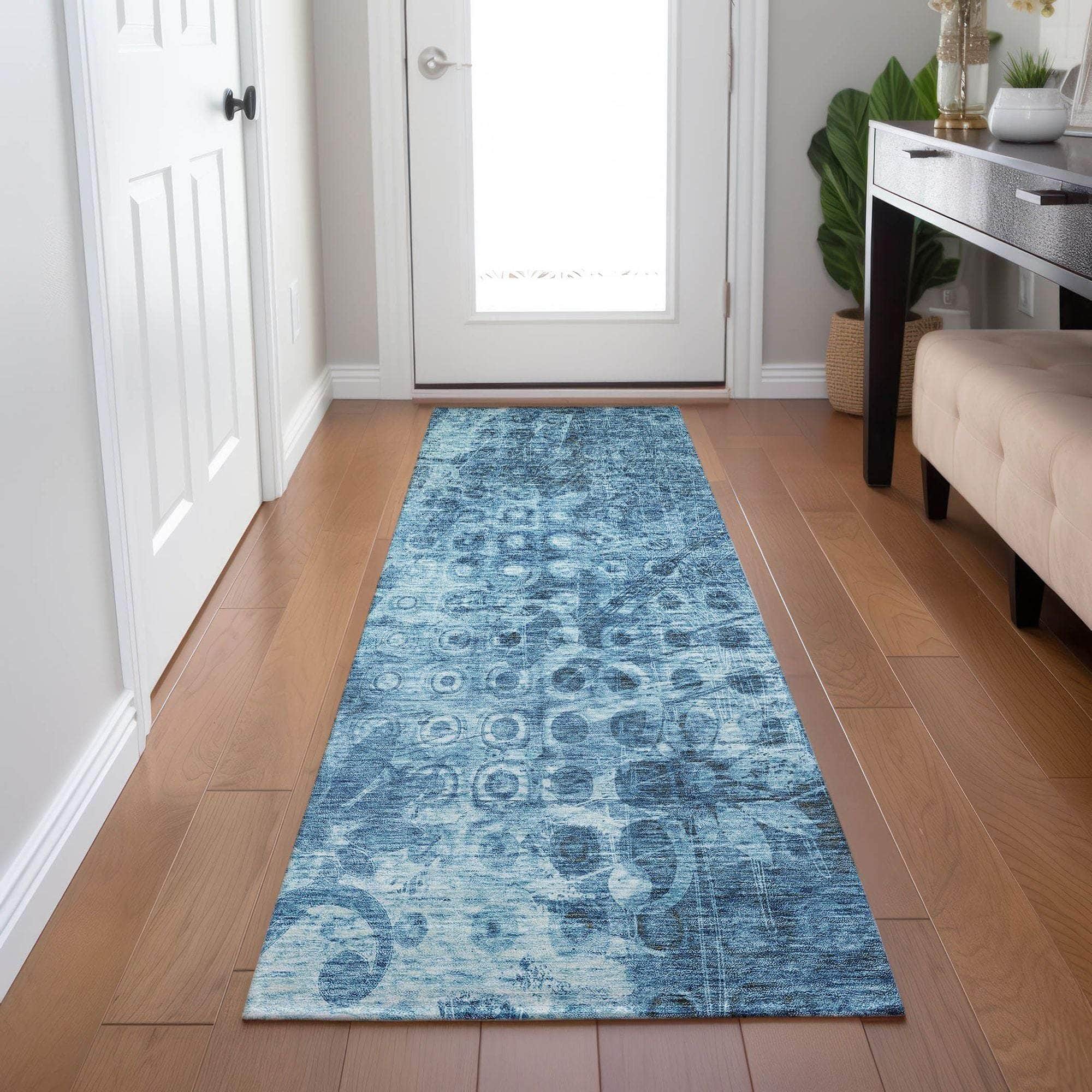 Machine Made ACN577 Blue Rugs