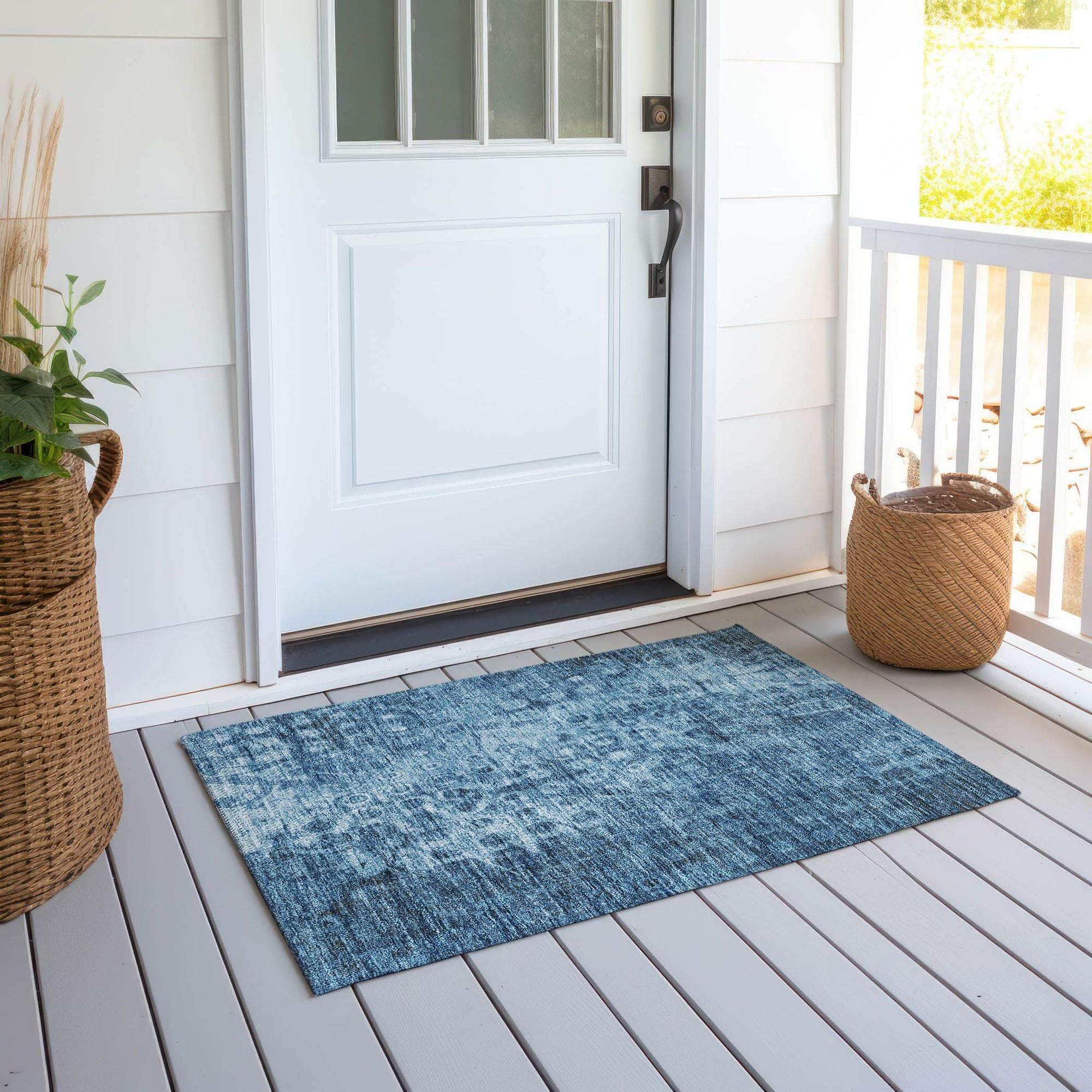 Machine Made ACN577 Blue Rugs