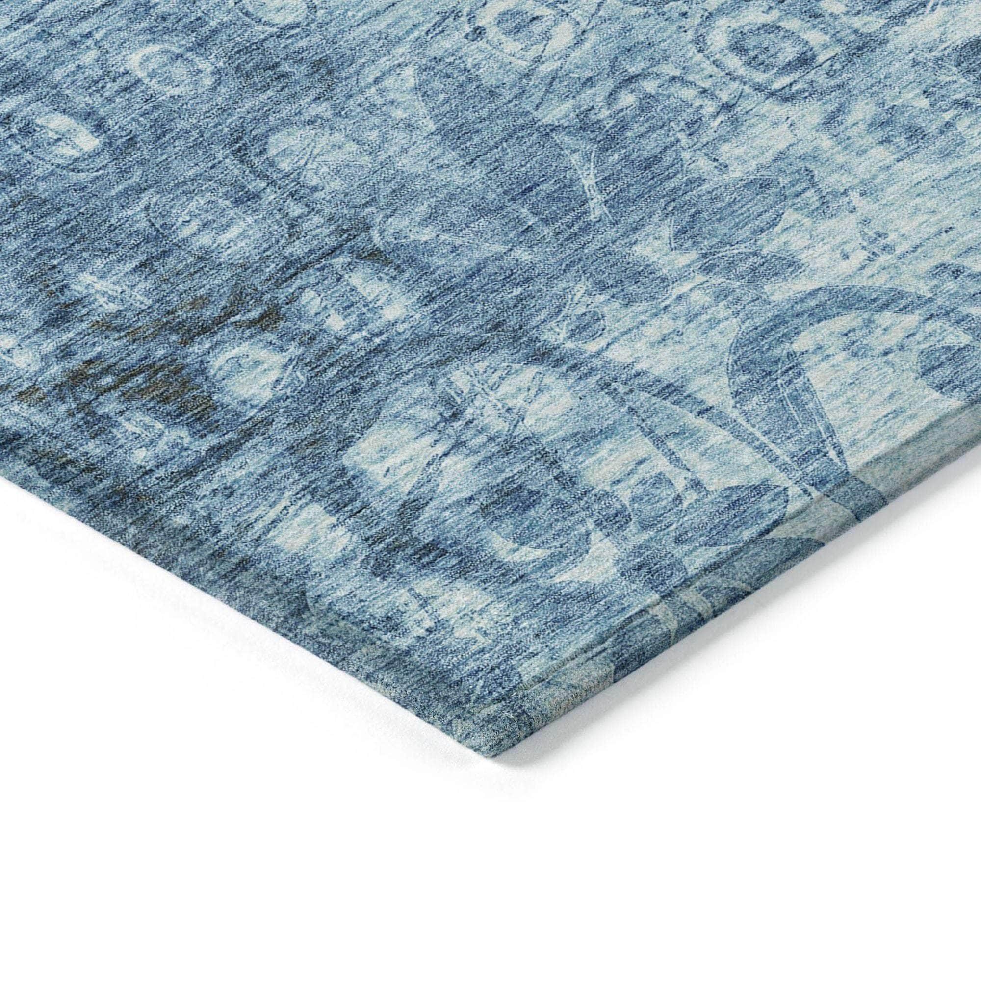 Machine Made ACN577 Blue Rugs