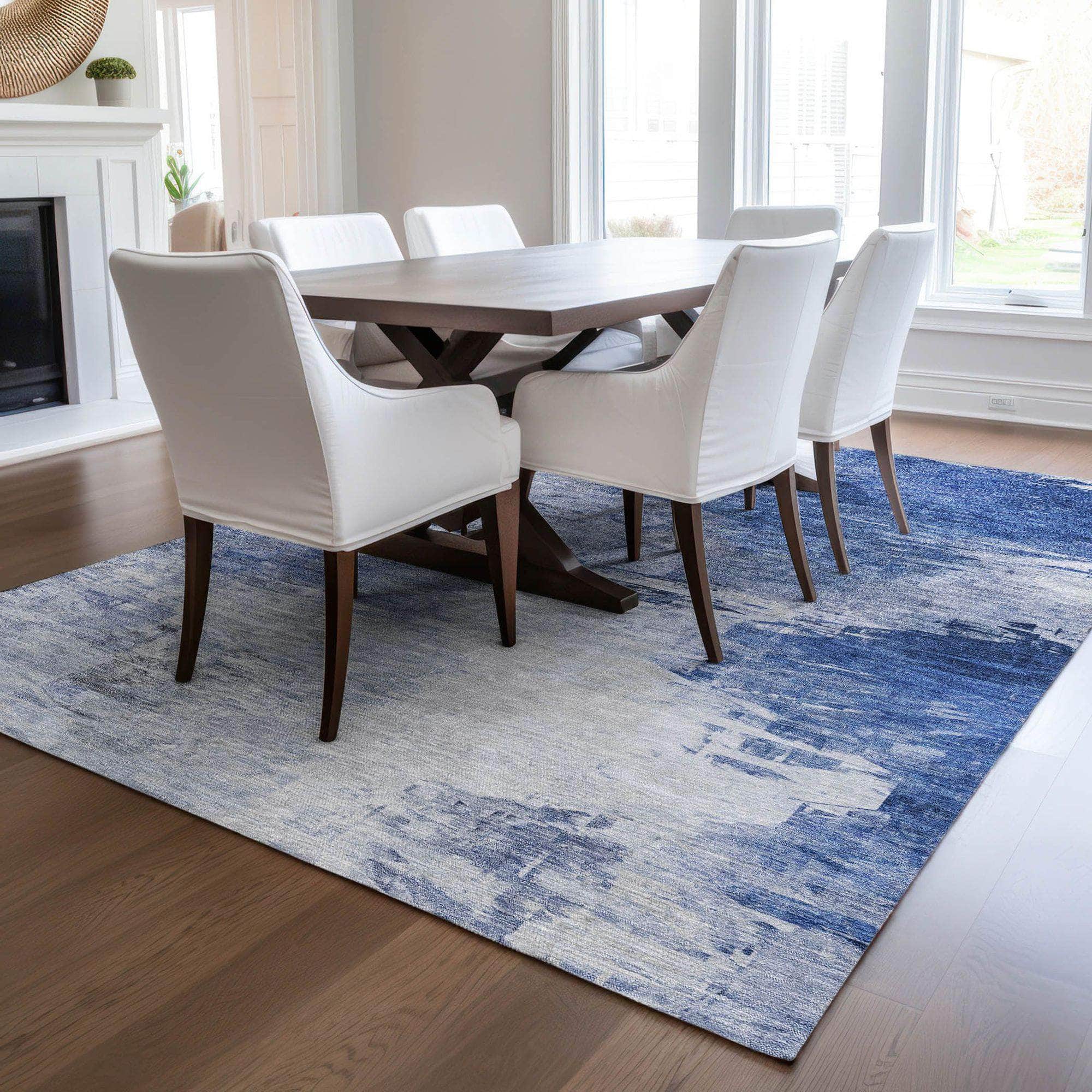 Machine Made ACN595 Blue Rugs