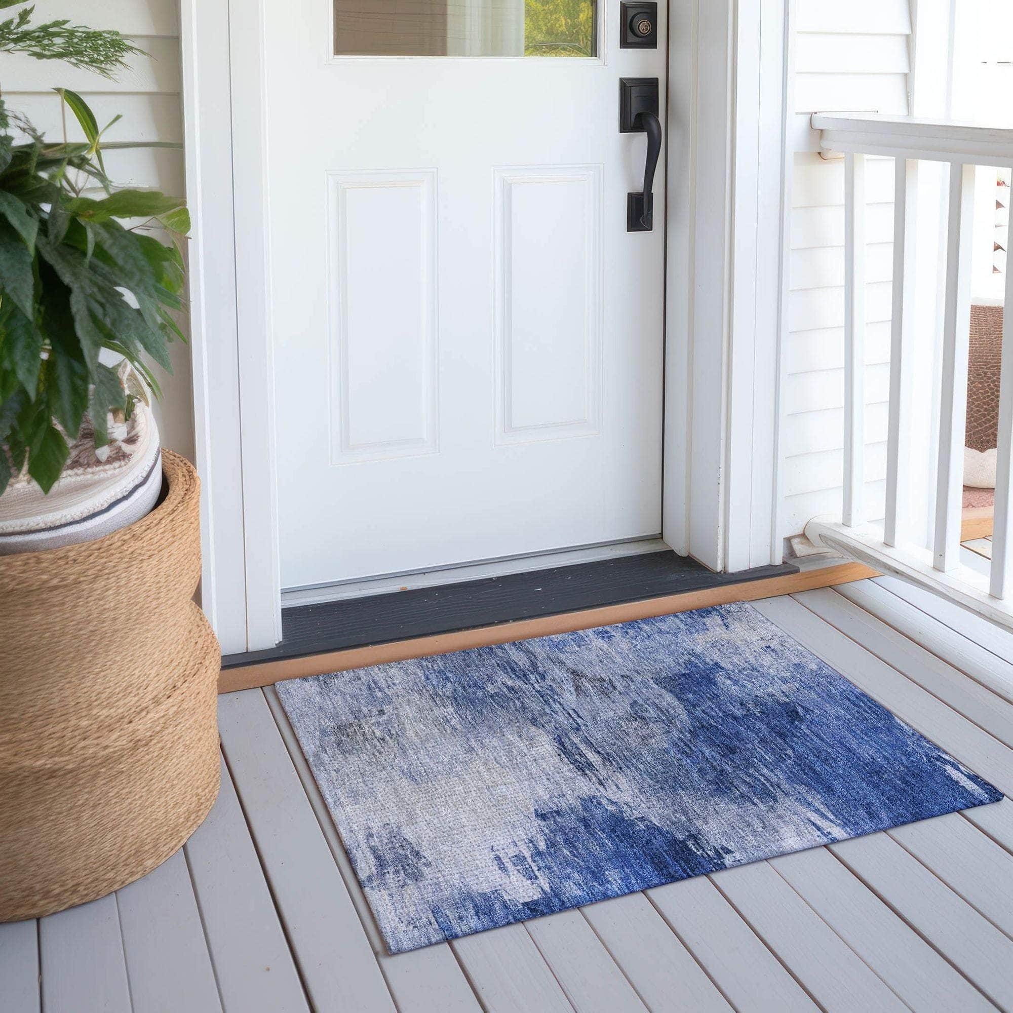 Machine Made ACN595 Blue Rugs